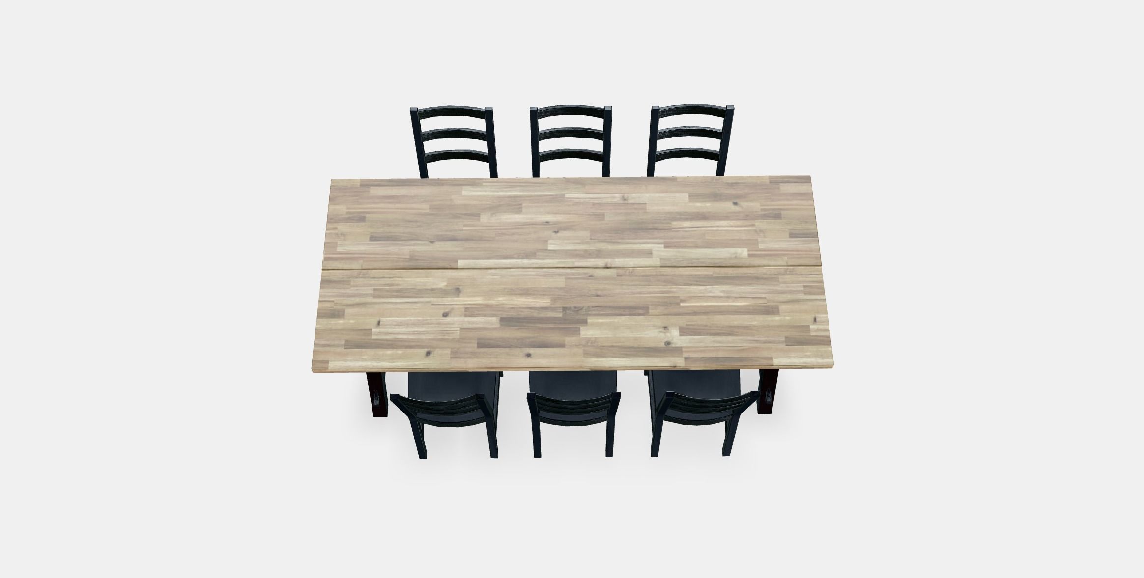 SKOGSTA - NORDVIKEN table and 6 chairs Low-poly 3D model_2