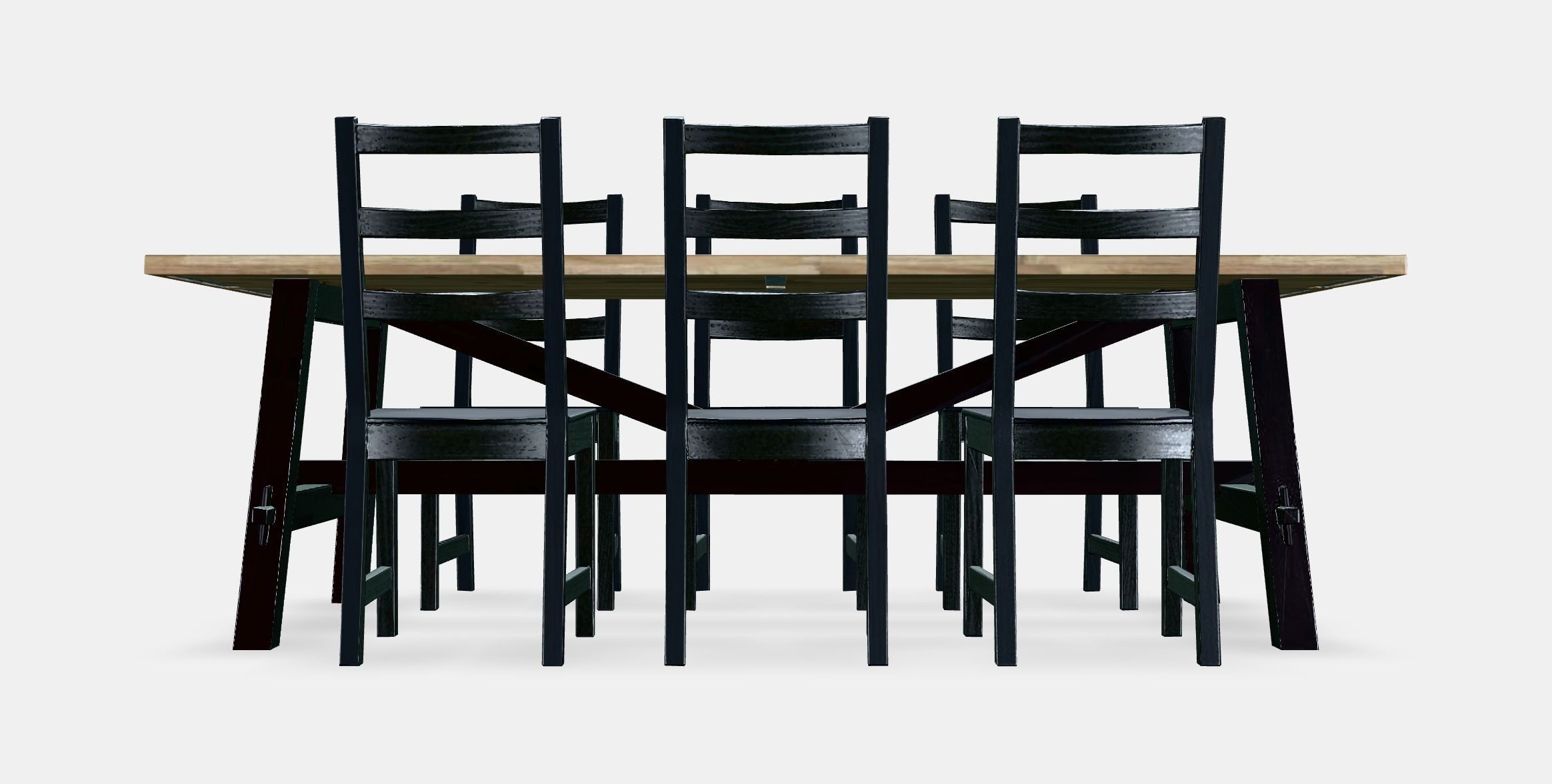 SKOGSTA - NORDVIKEN table and 6 chairs Low-poly 3D model_15