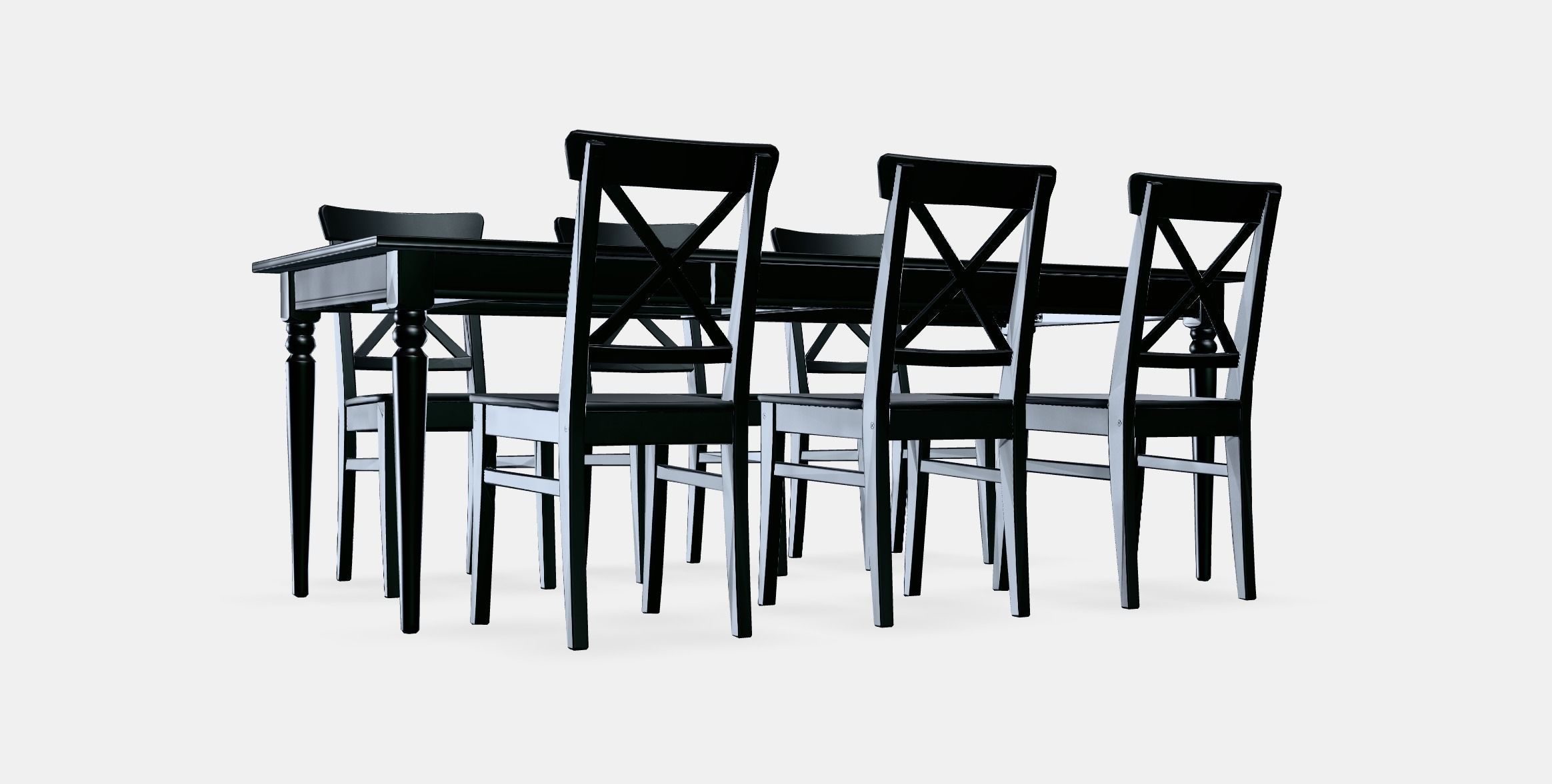 INGATORP - INGOLF table and 6 chairs Low-poly 3D model_9