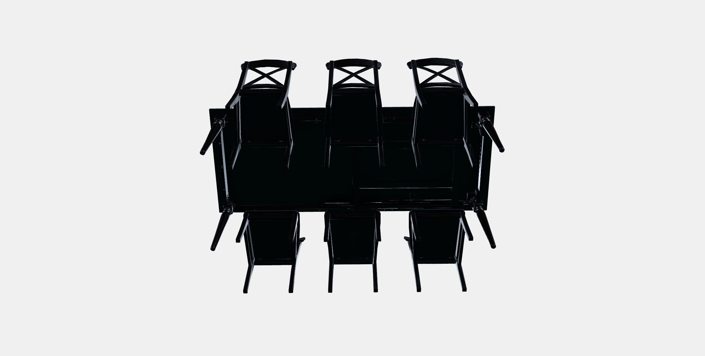 INGATORP - INGOLF table and 6 chairs Low-poly 3D model_7
