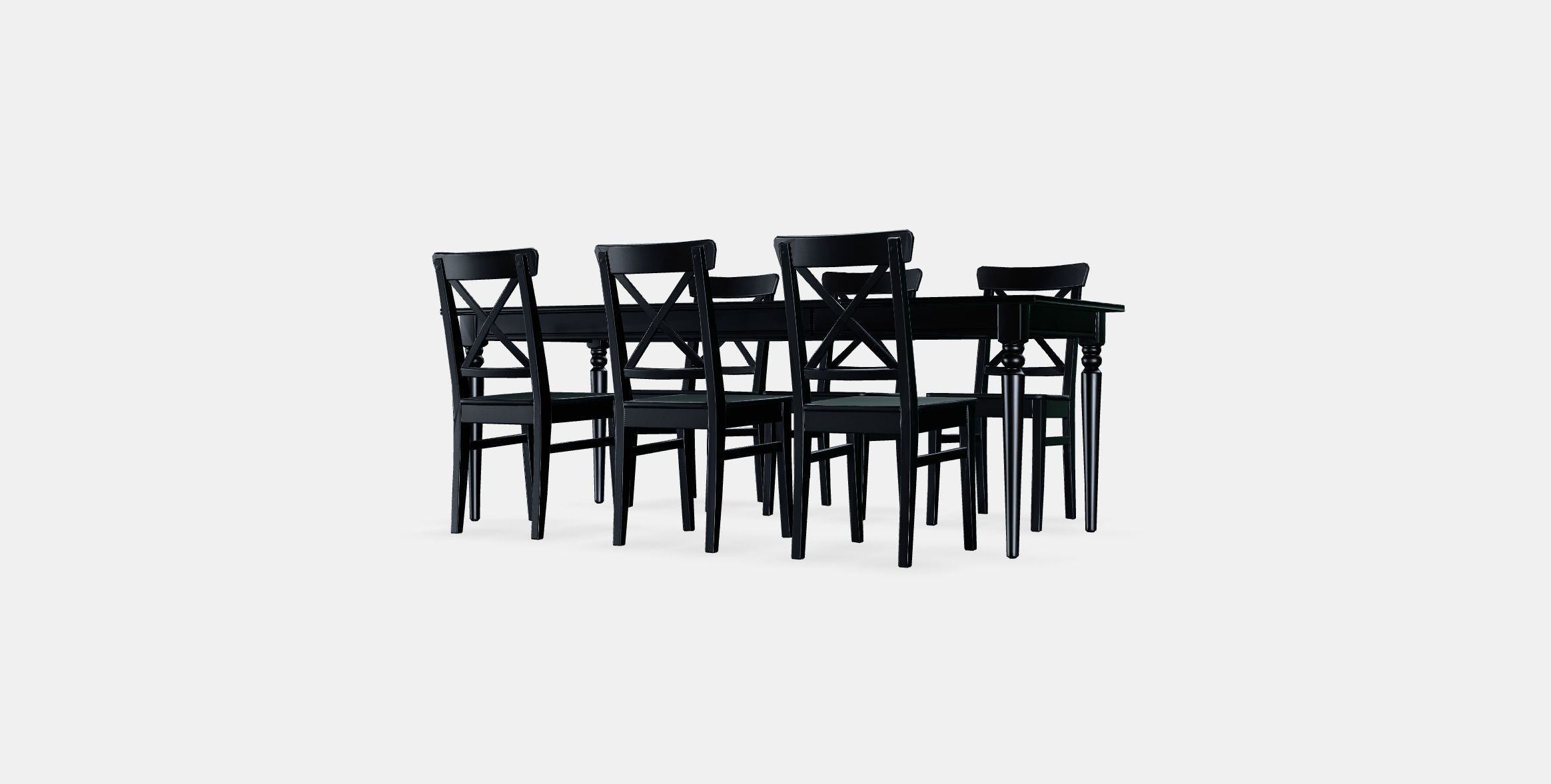 INGATORP - INGOLF table and 6 chairs Low-poly 3D model_5