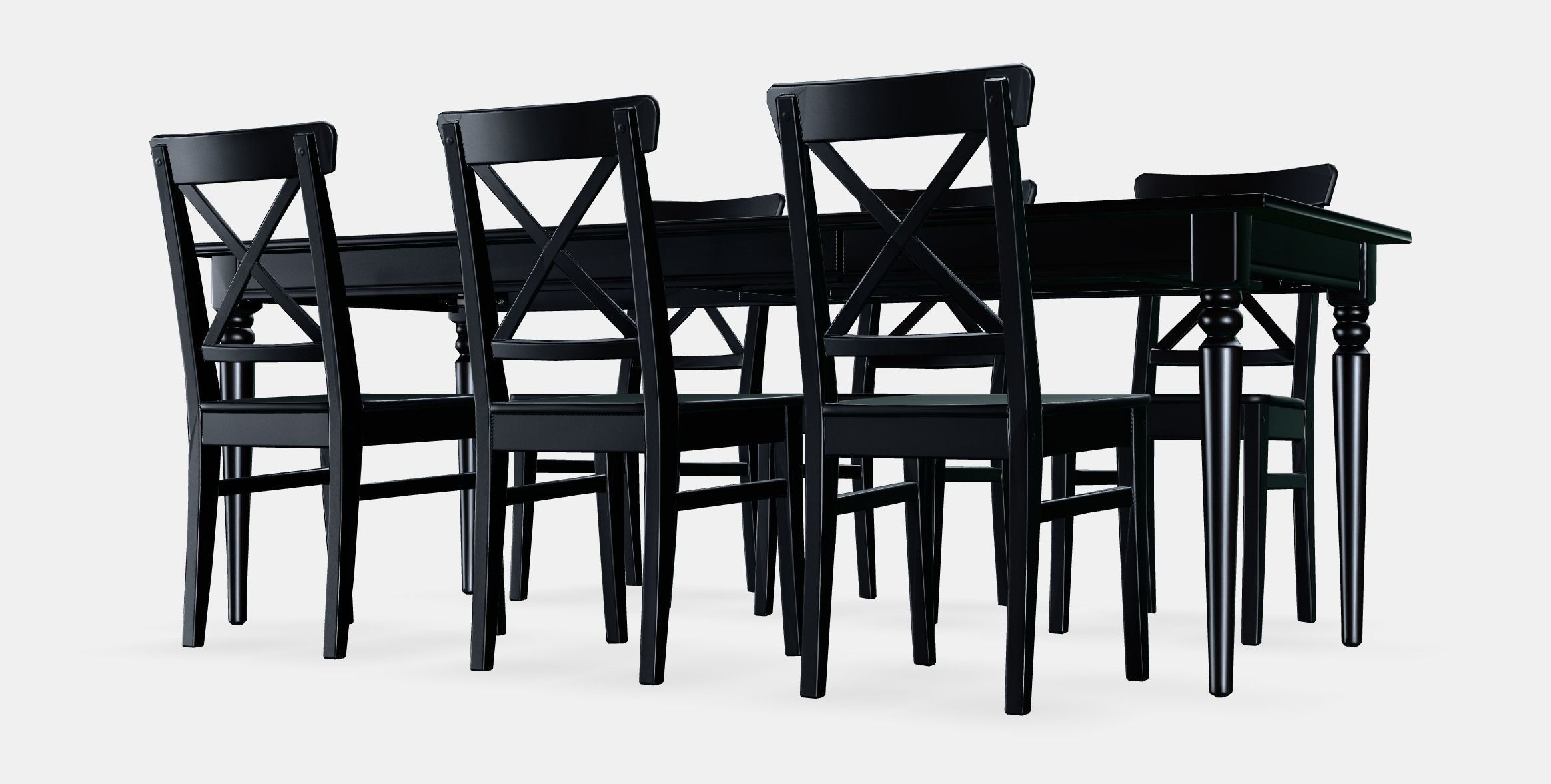 INGATORP - INGOLF table and 6 chairs Low-poly 3D model_6