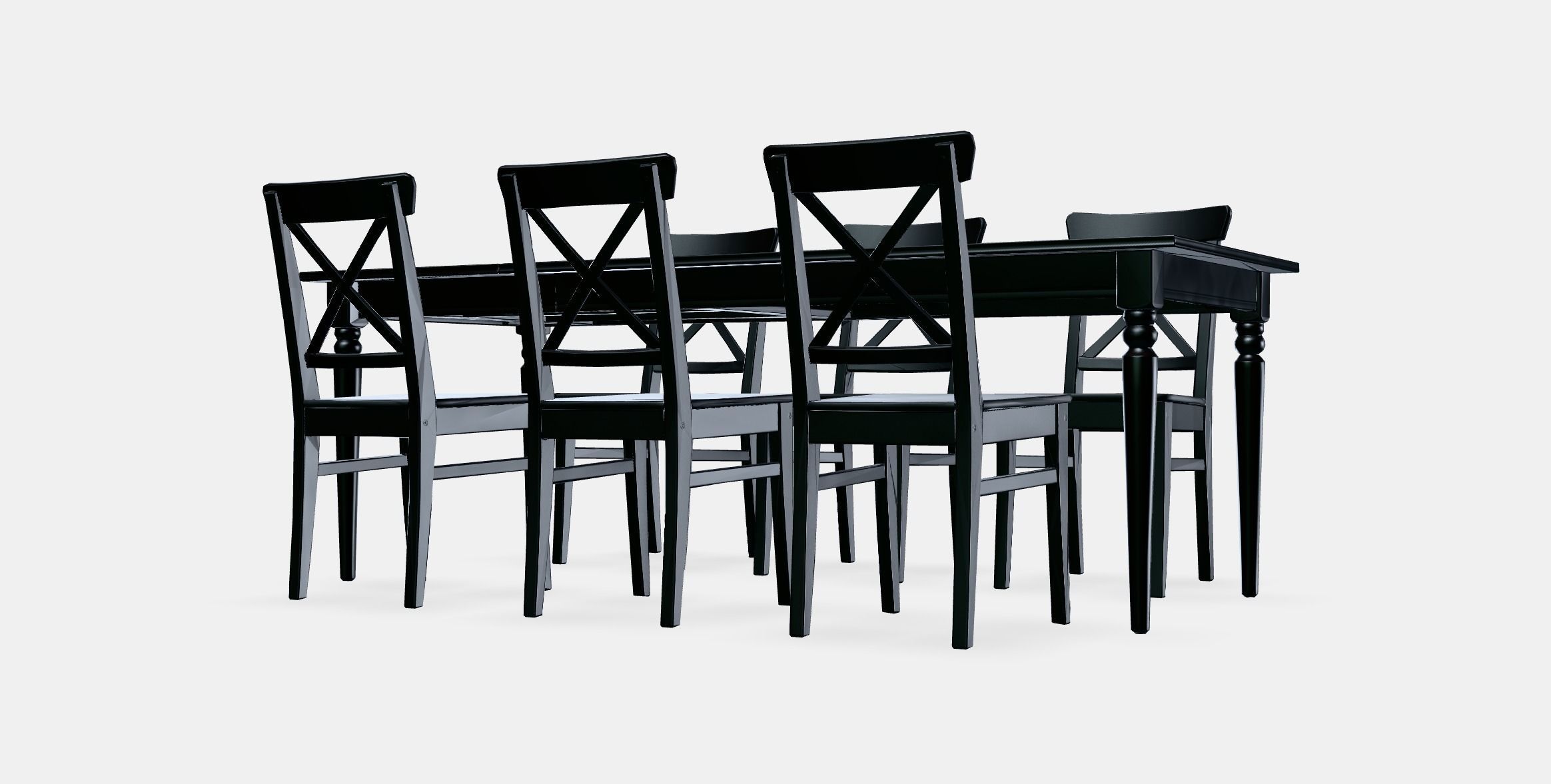 INGATORP - INGOLF table and 6 chairs Low-poly 3D model_13