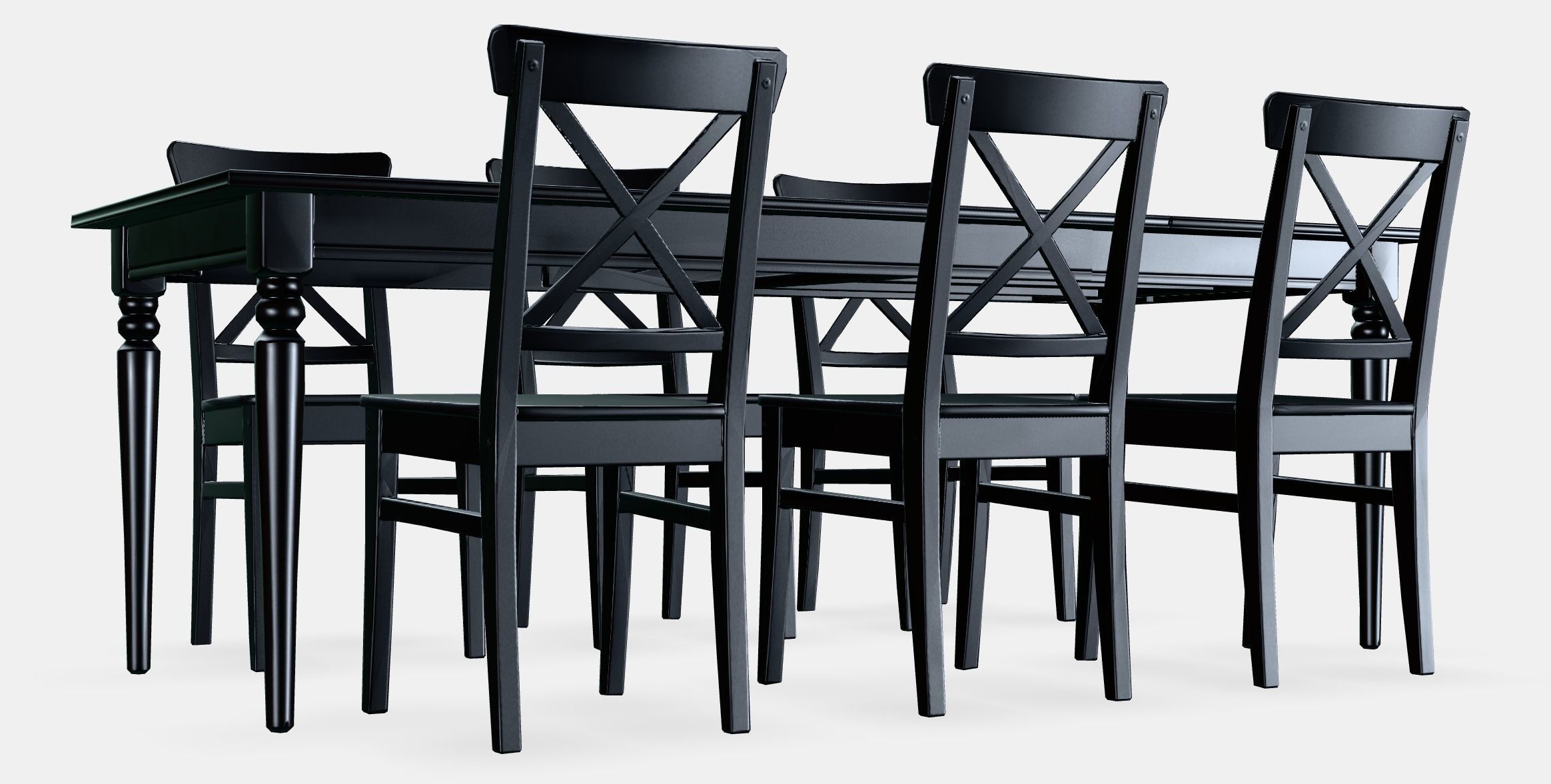 INGATORP - INGOLF table and 6 chairs Low-poly 3D model_2
