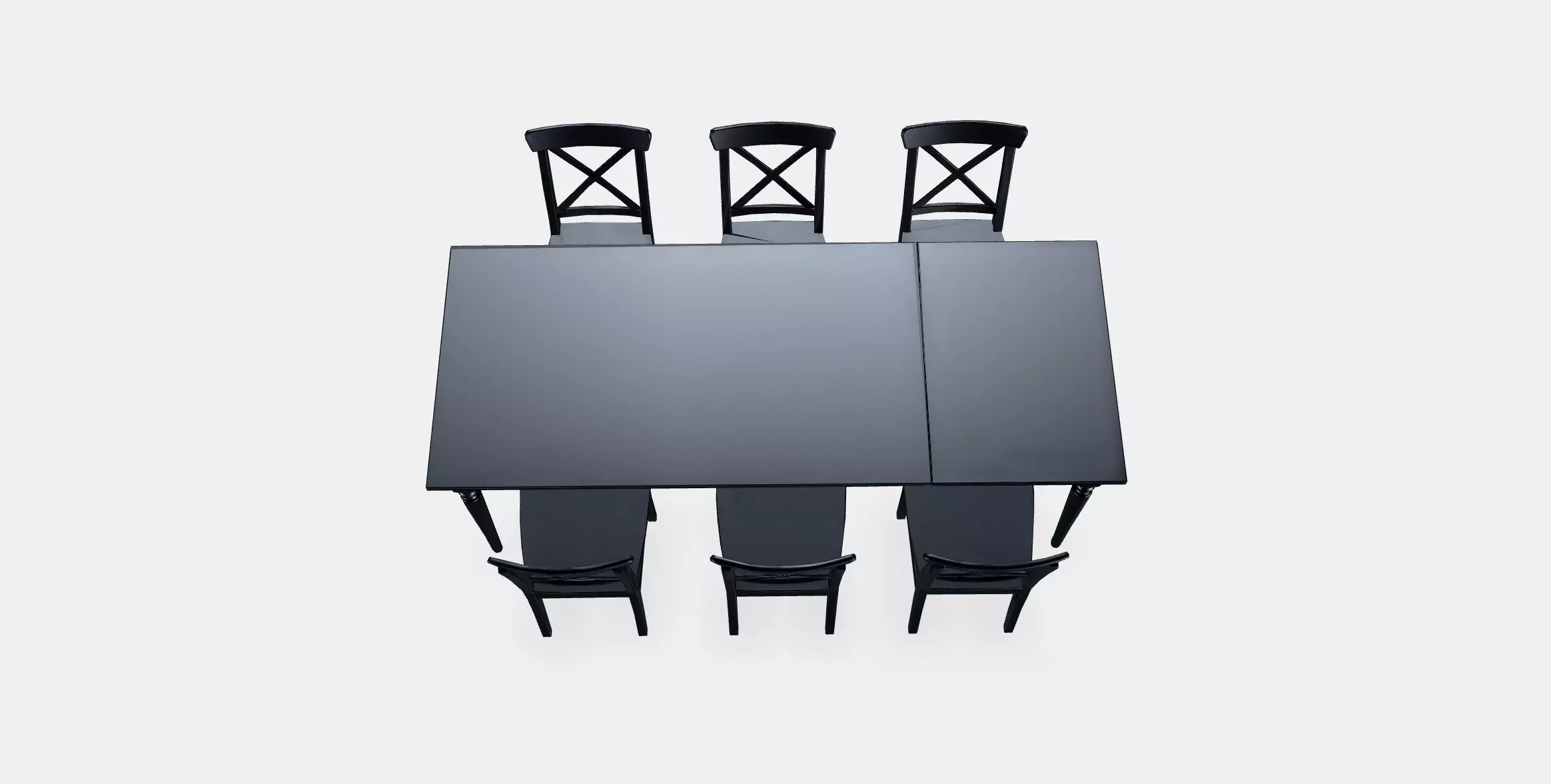 INGATORP - INGOLF table and 6 chairs Low-poly 3D model_0