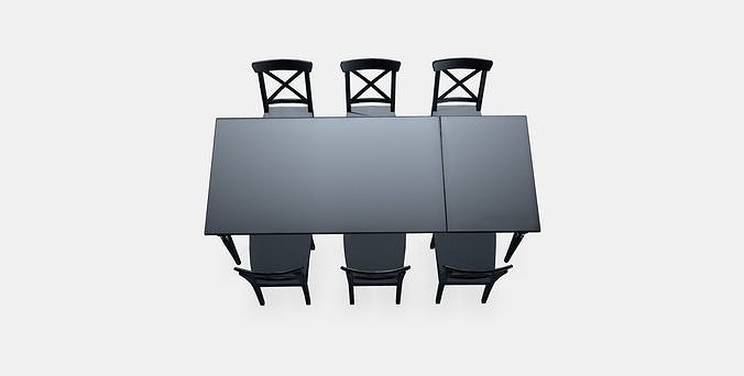 INGATORP - INGOLF table and 6 chairs Low-poly 3D model