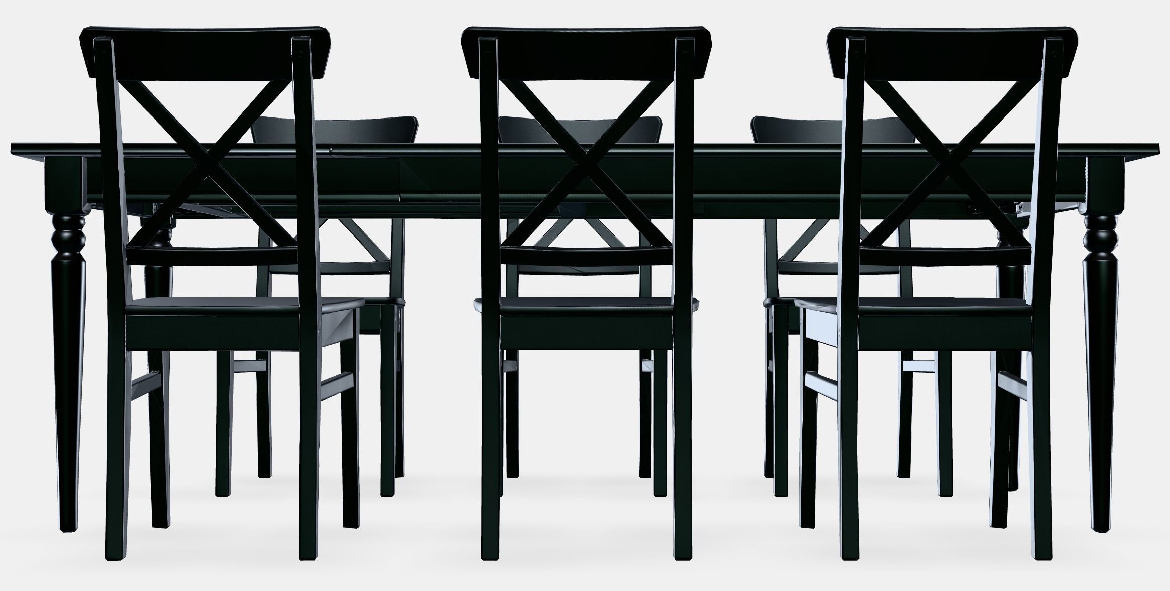 INGATORP - INGOLF table and 6 chairs Low-poly 3D model_11