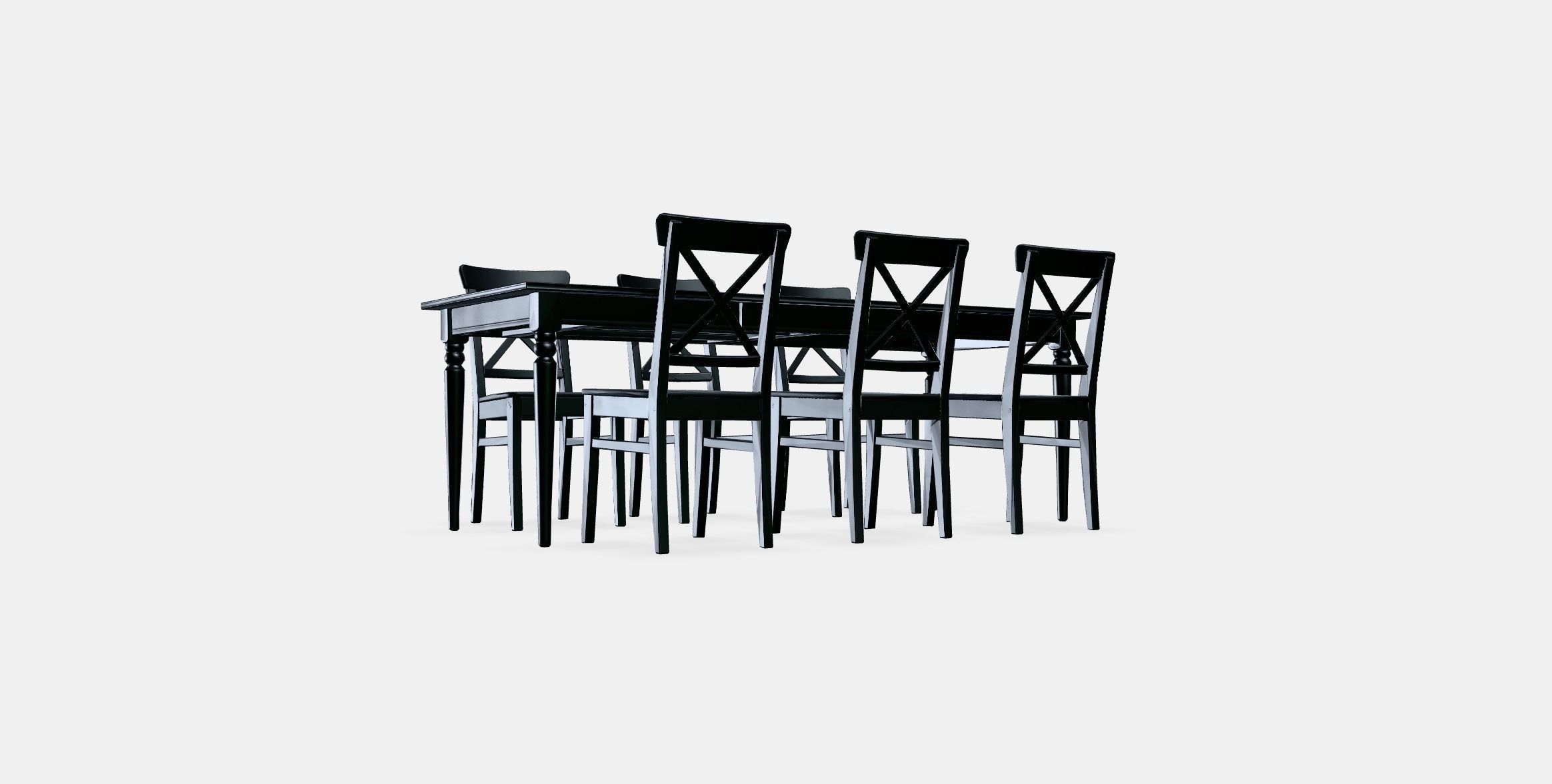 INGATORP - INGOLF table and 6 chairs Low-poly 3D model_3