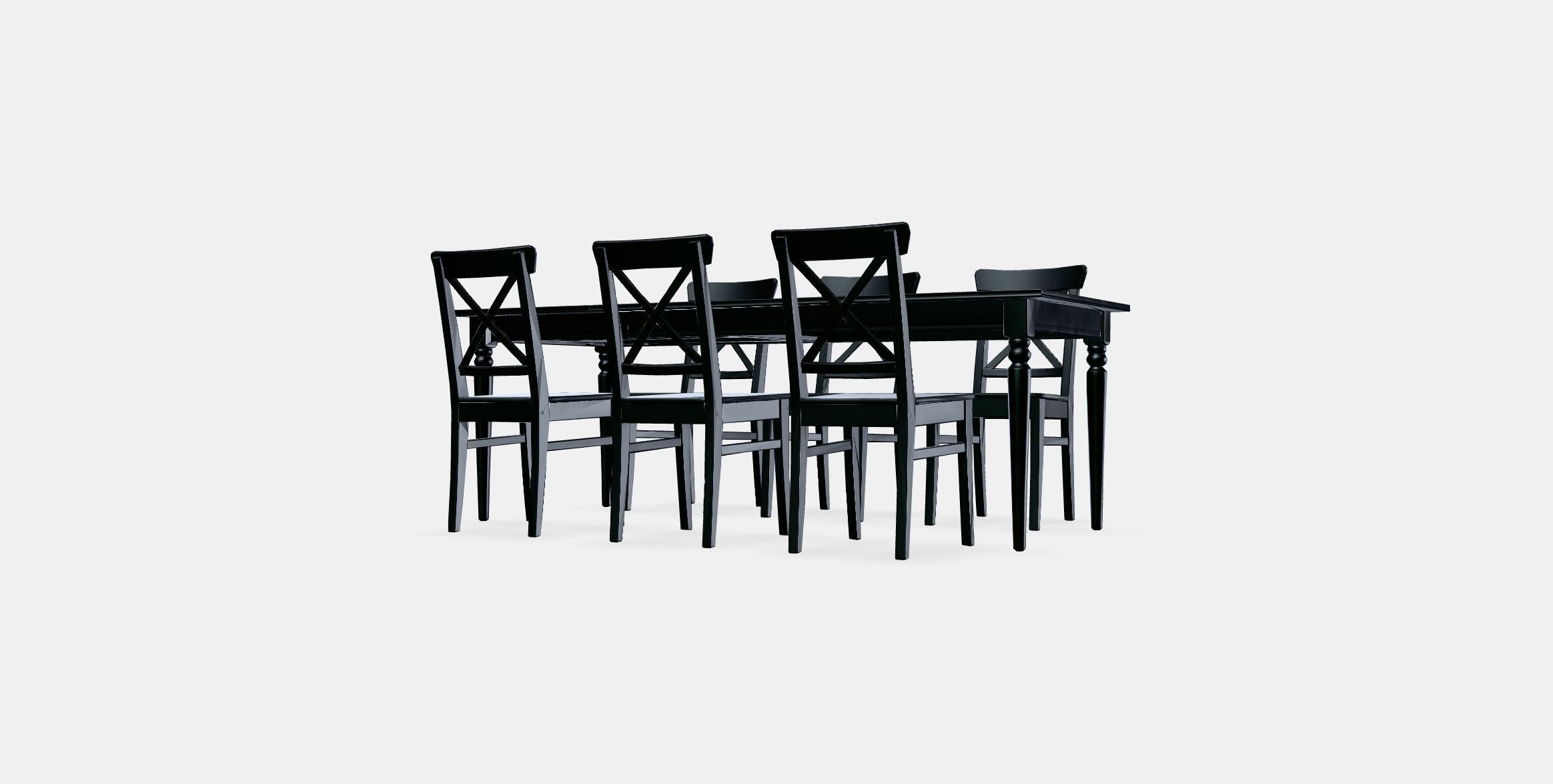 INGATORP - INGOLF table and 6 chairs Low-poly 3D model_12