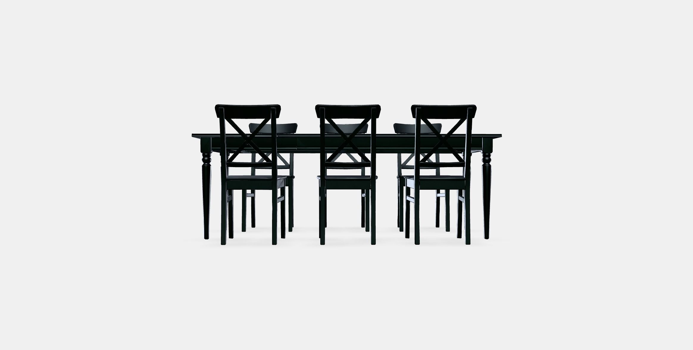 INGATORP - INGOLF table and 6 chairs Low-poly 3D model_10
