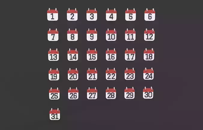 Calendar Icon  1- 31