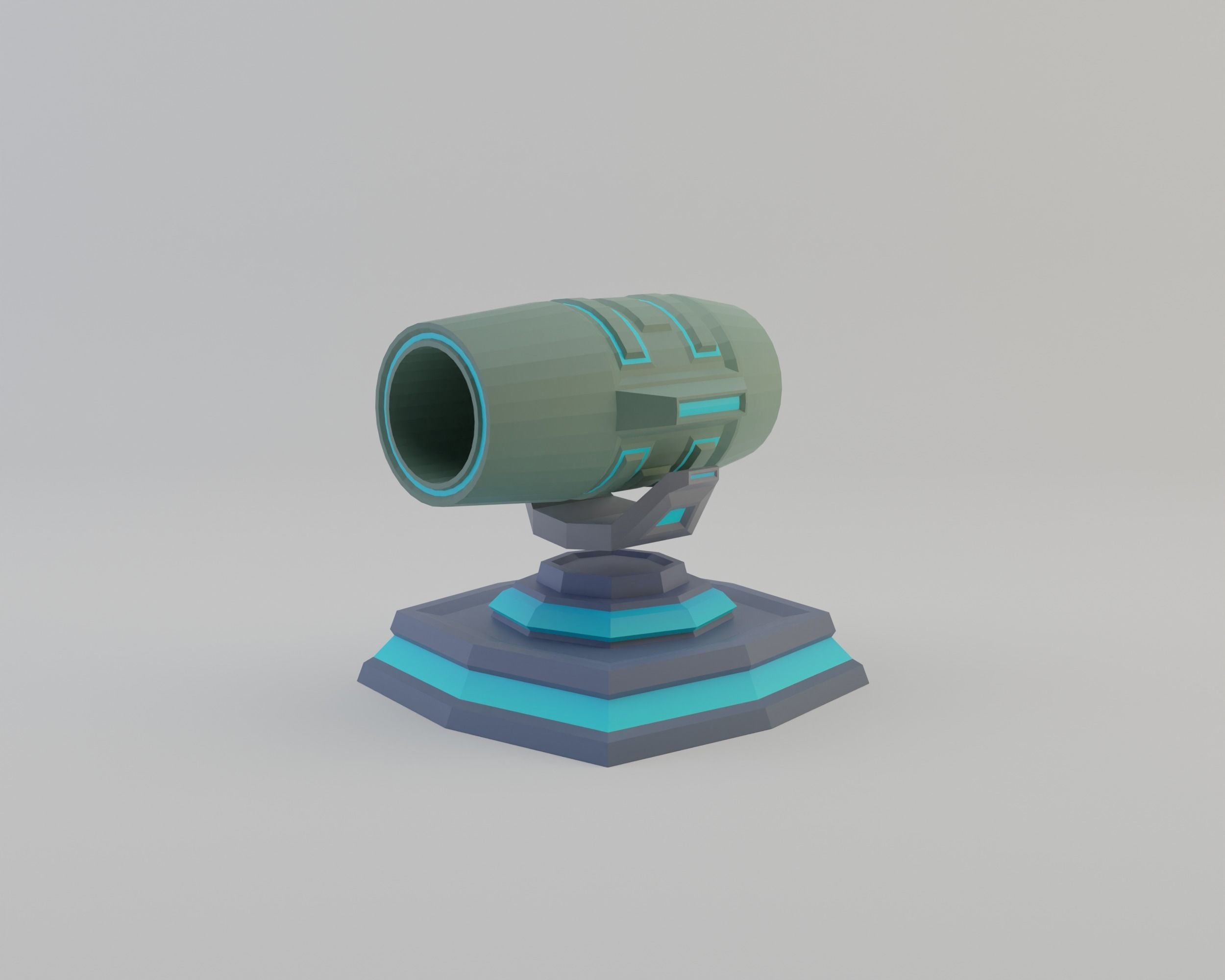 futuristic cannon low-poly 3d model Free low-poly 3D model_1