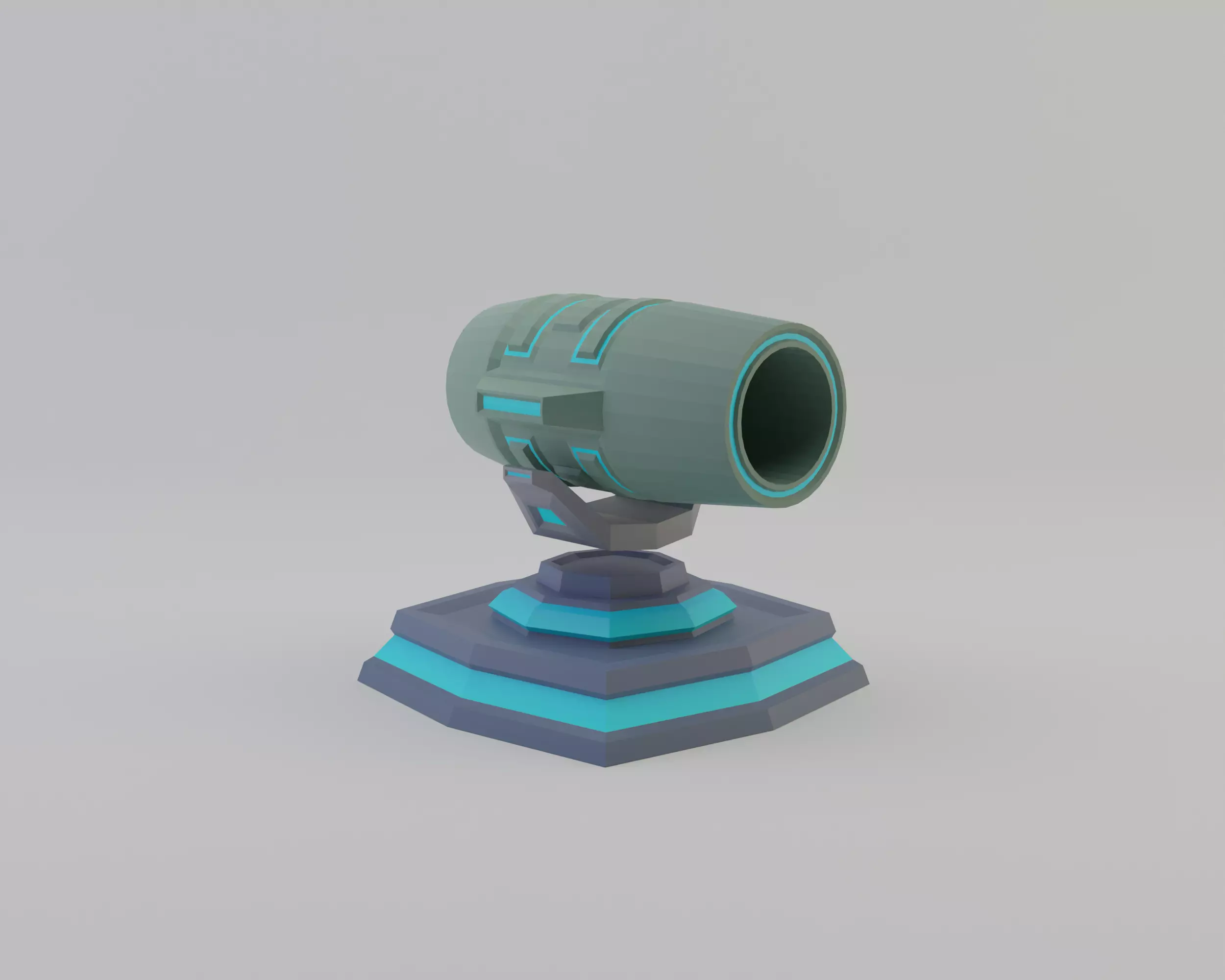 futuristic cannon low-poly 3d model Free low-poly 3D model_0
