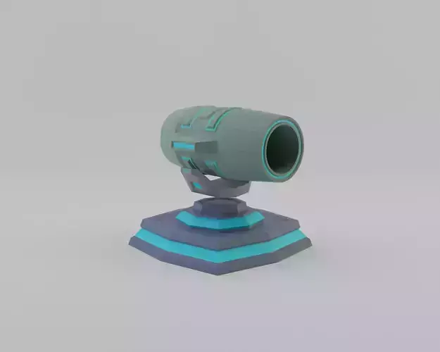 futuristic cannon low-poly 3d model