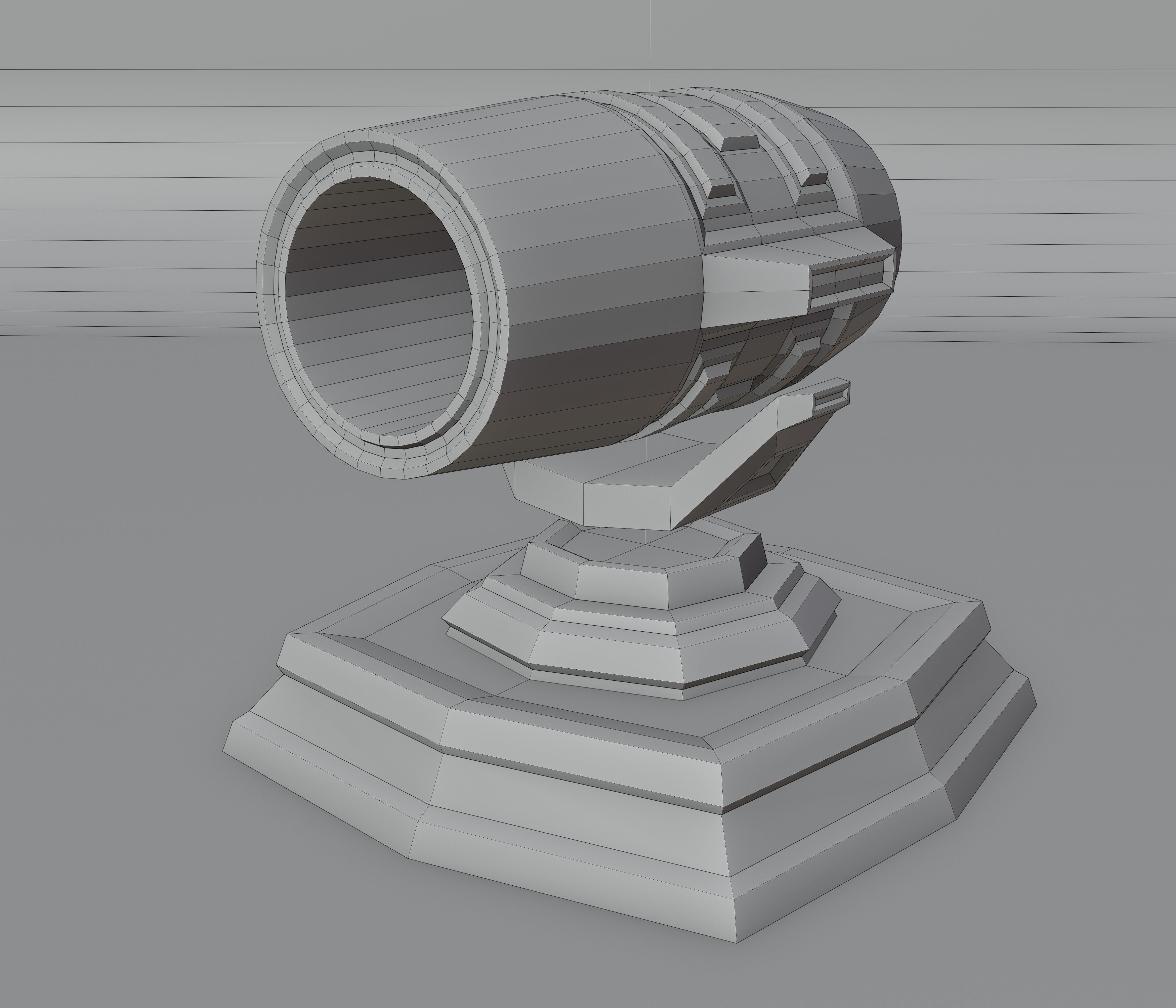 futuristic cannon low-poly 3d model Free low-poly 3D model_3