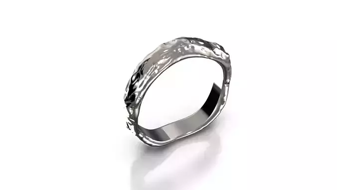 Wavy organic ring in aged silver