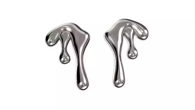 Pair of Melted Organic Earrings