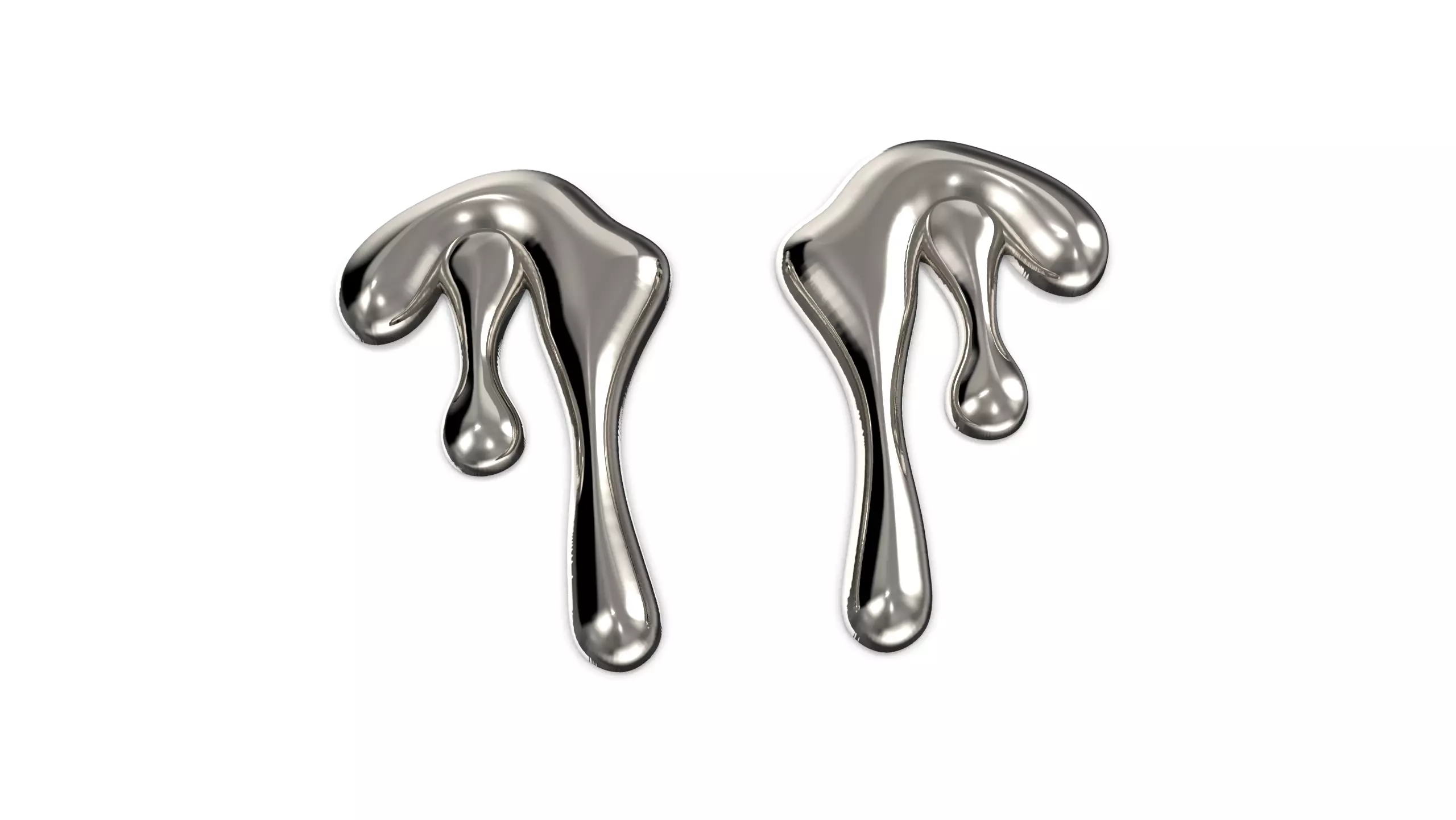 Pair of Melted Organic Earrings 3D print model