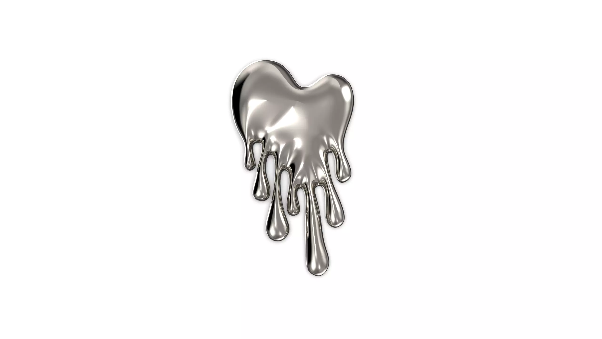 Melted Heart Organic Pendant and Earring 3D print model