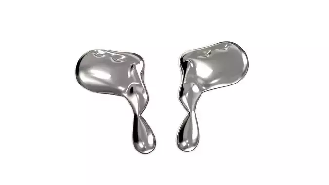 Organic Melted Earring 3D print model