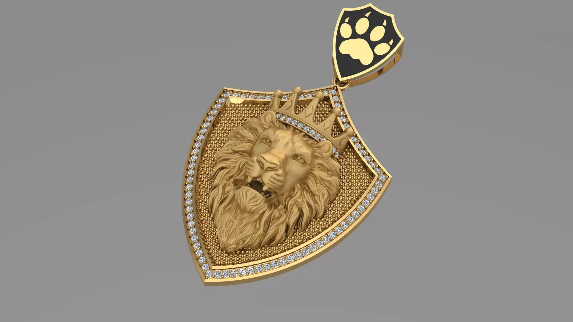 Lion Pendent 3D print model_0