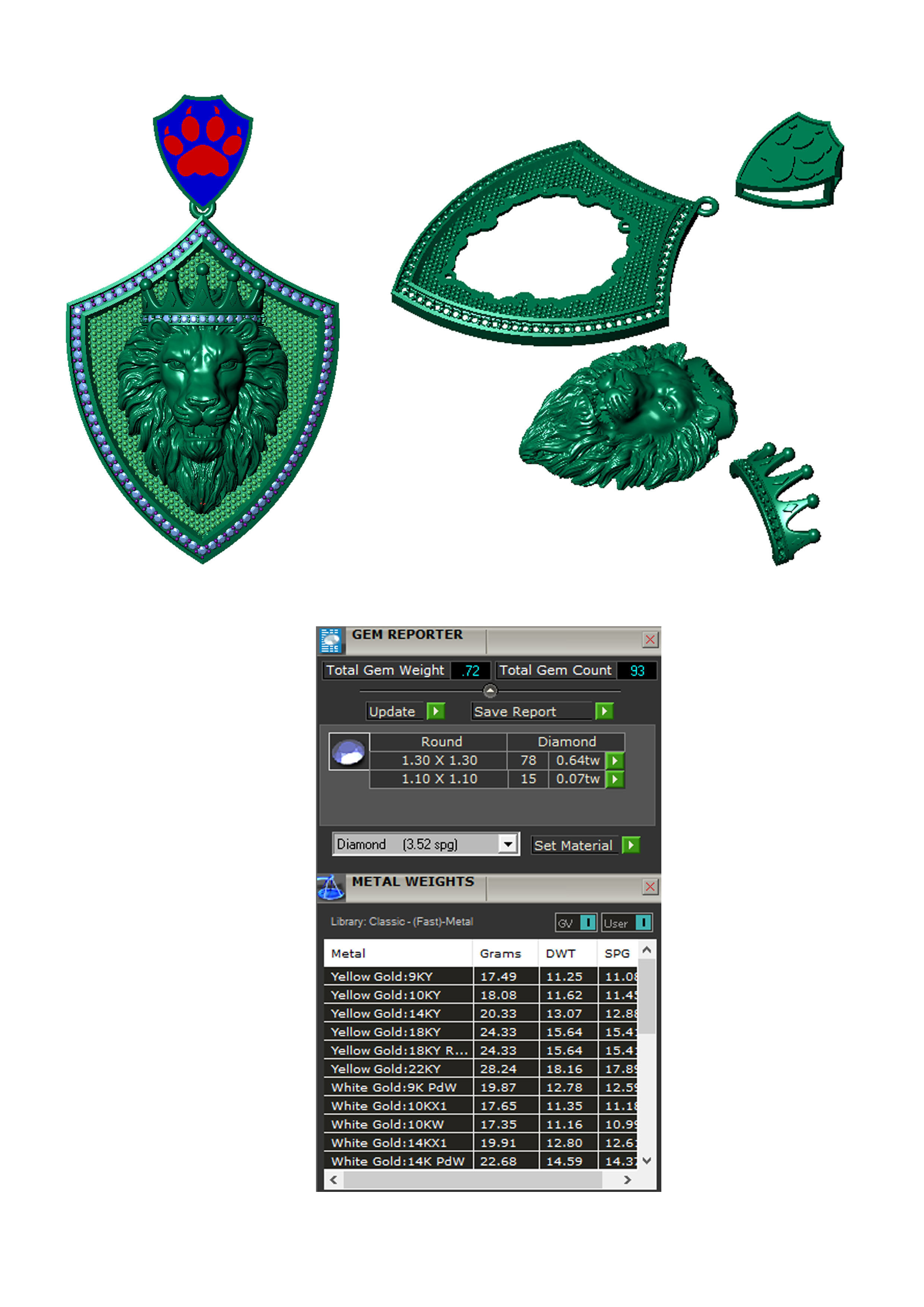 Lion Pendent 3D print model_3