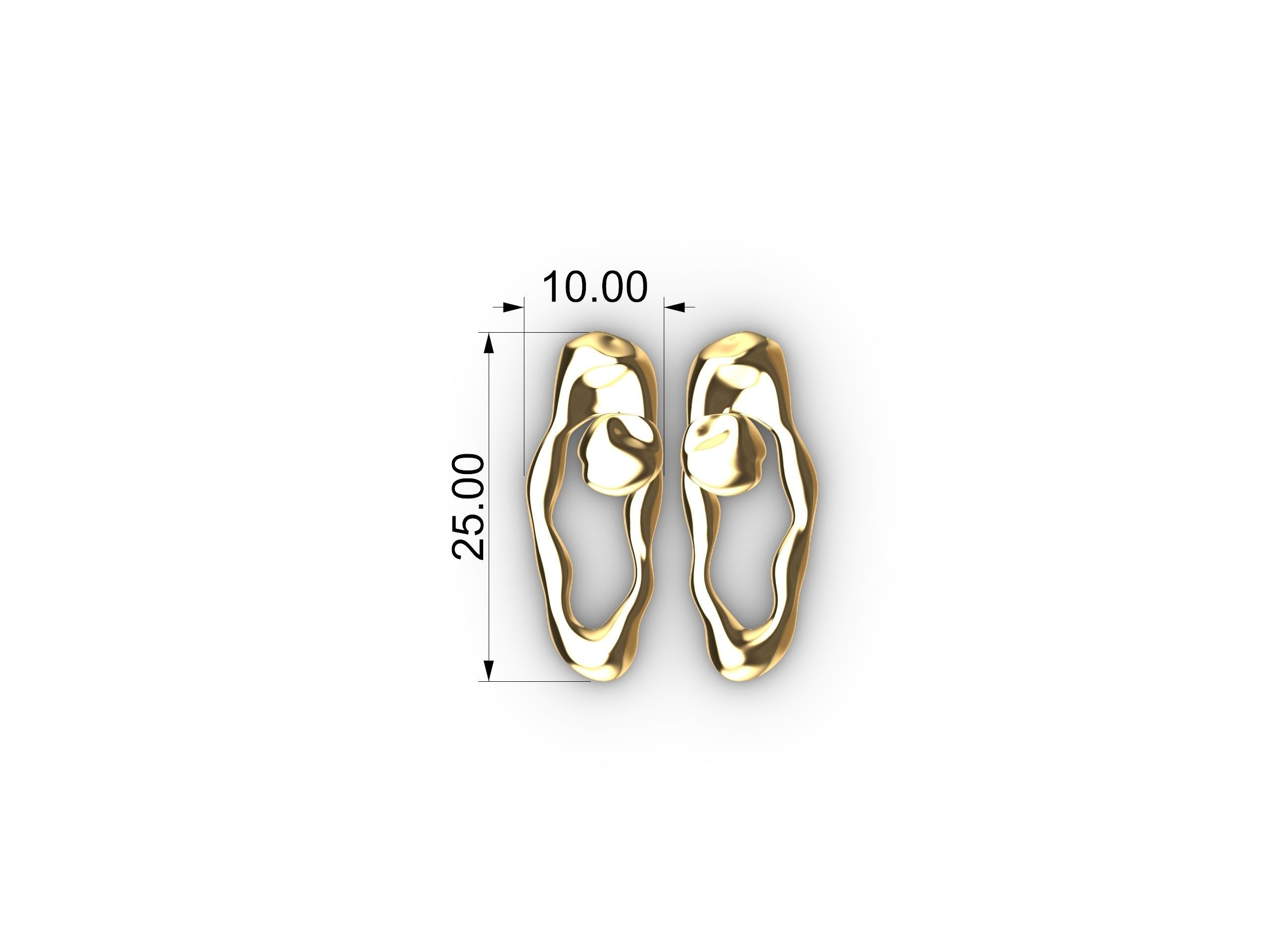 Organic Earring with Unique Style 3D print model_1