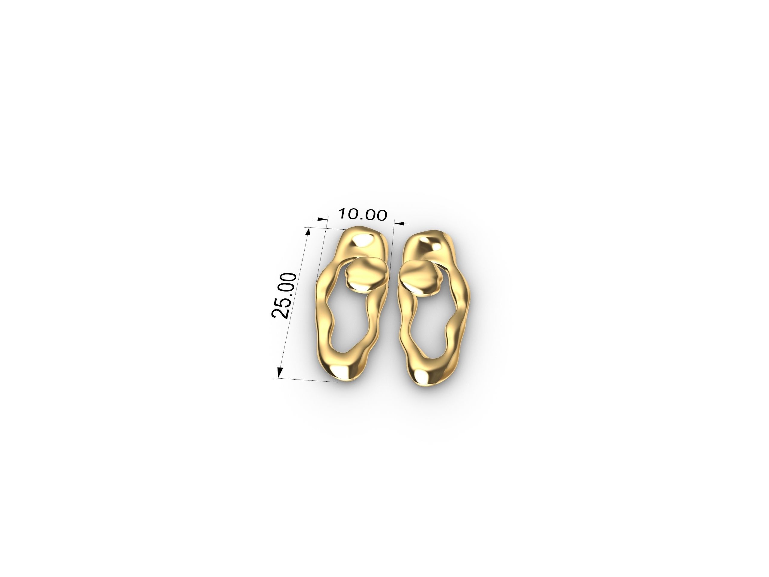 Organic Earring with Unique Style 3D print model_4