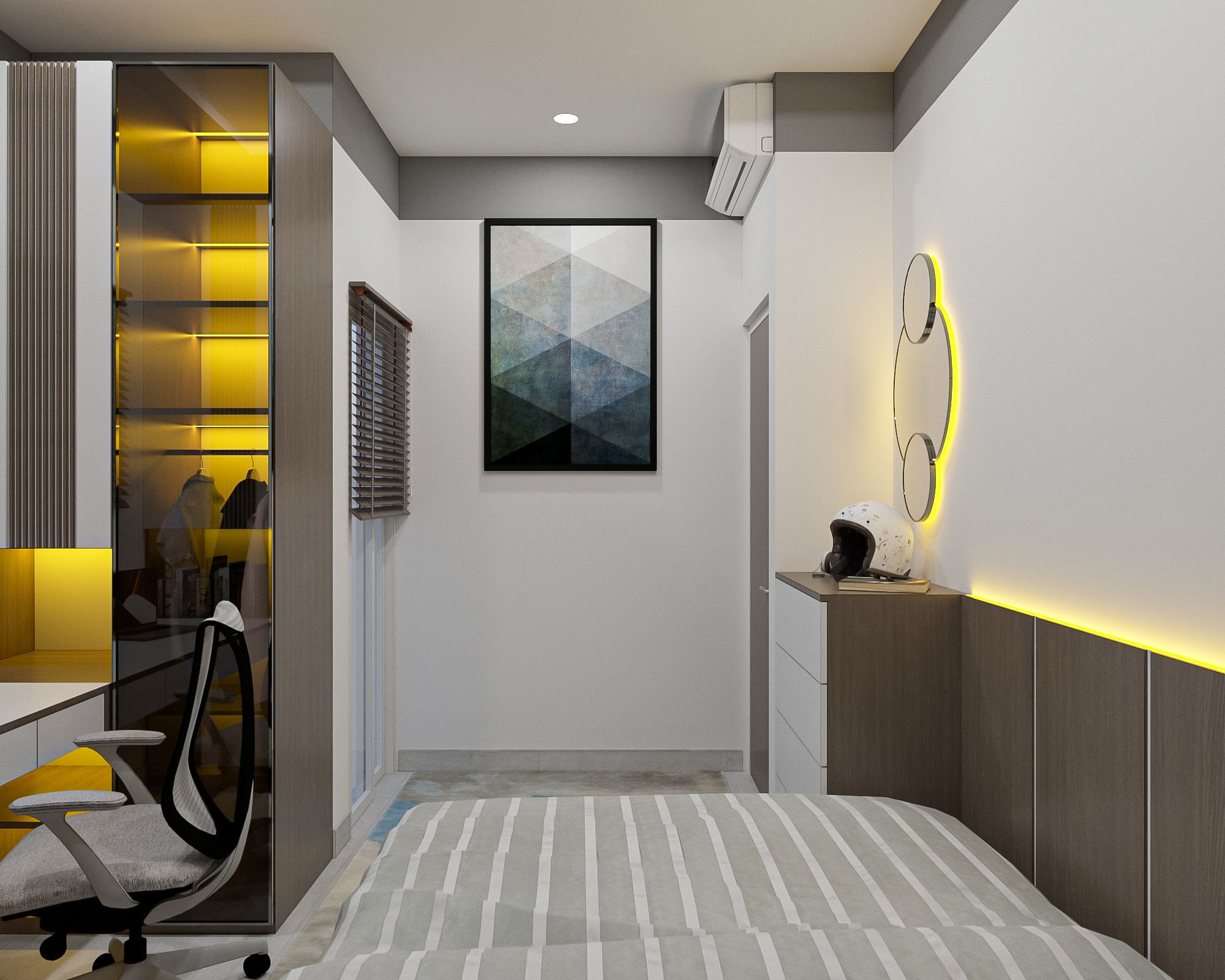 Modern 4 Bedroom Low Poly VR AR Ready Low-poly 3D model_5