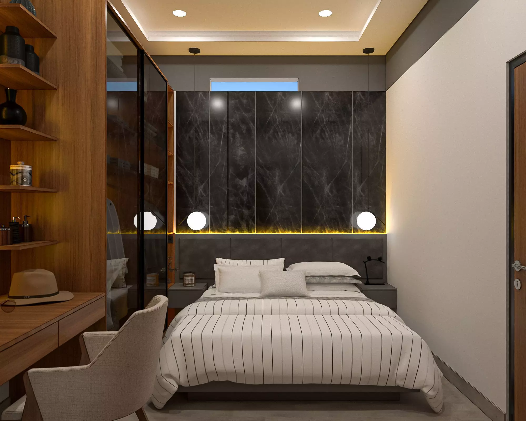 Modern 4 Bedroom Low Poly VR AR Ready Low-poly 3D model_0