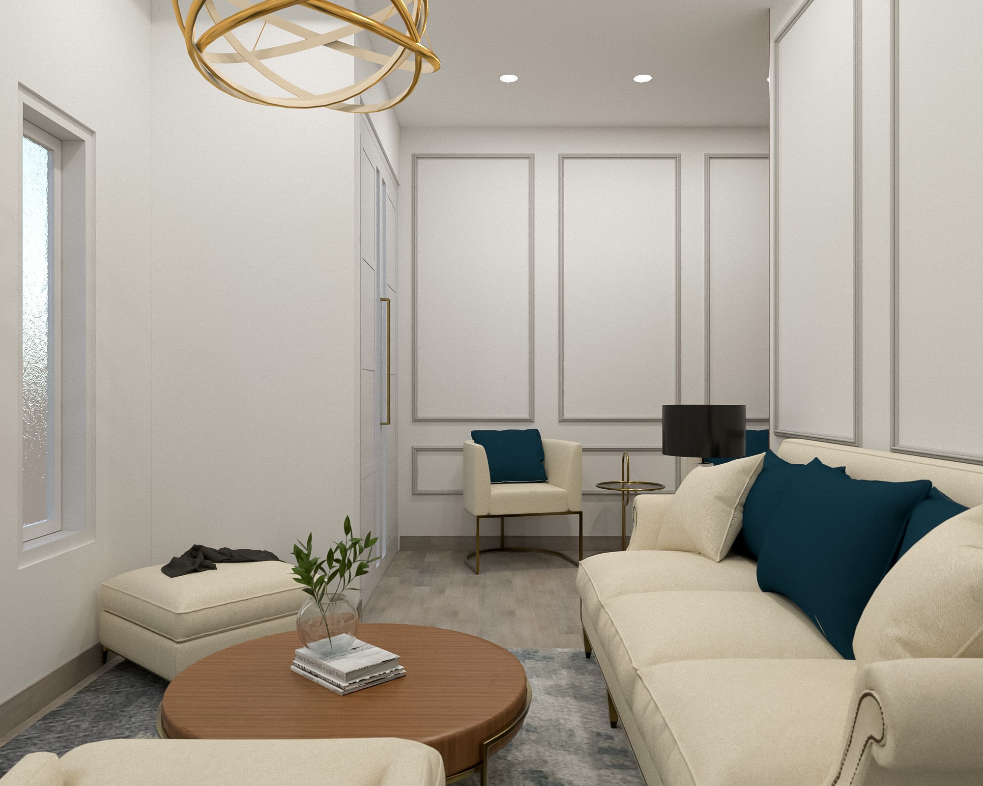 Modern 4 Bedroom Low Poly VR AR Ready Low-poly 3D model_16