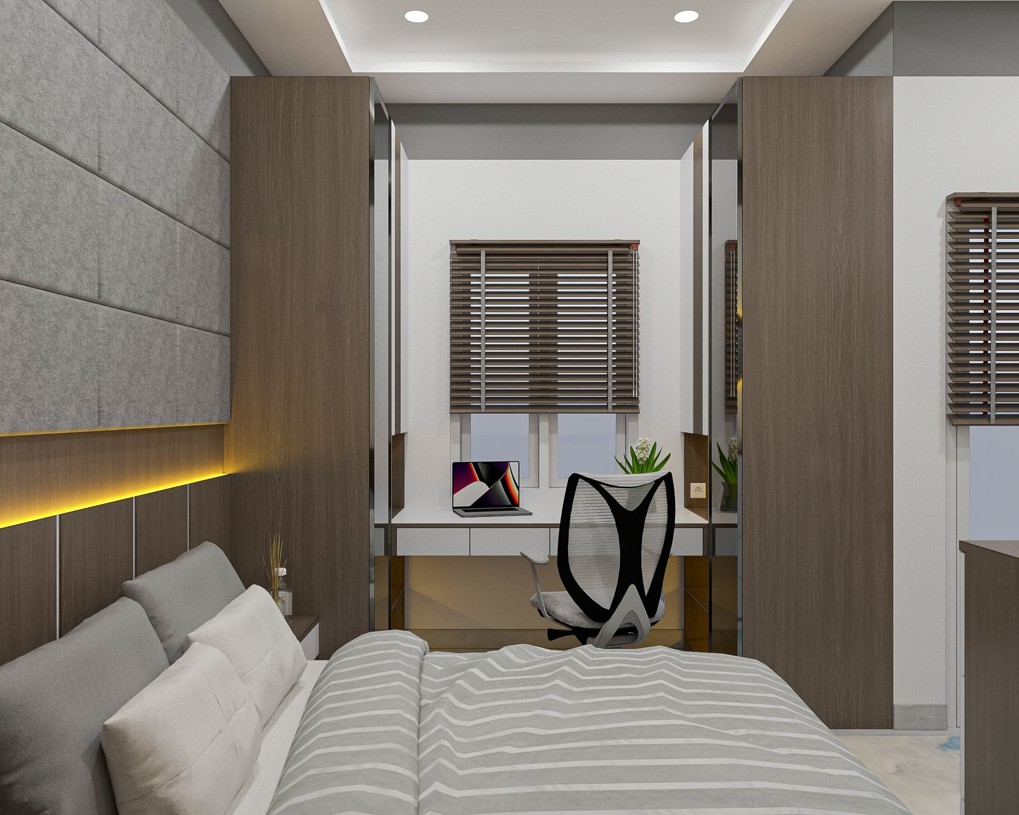 Modern 4 Bedroom Low Poly VR AR Ready Low-poly 3D model_9