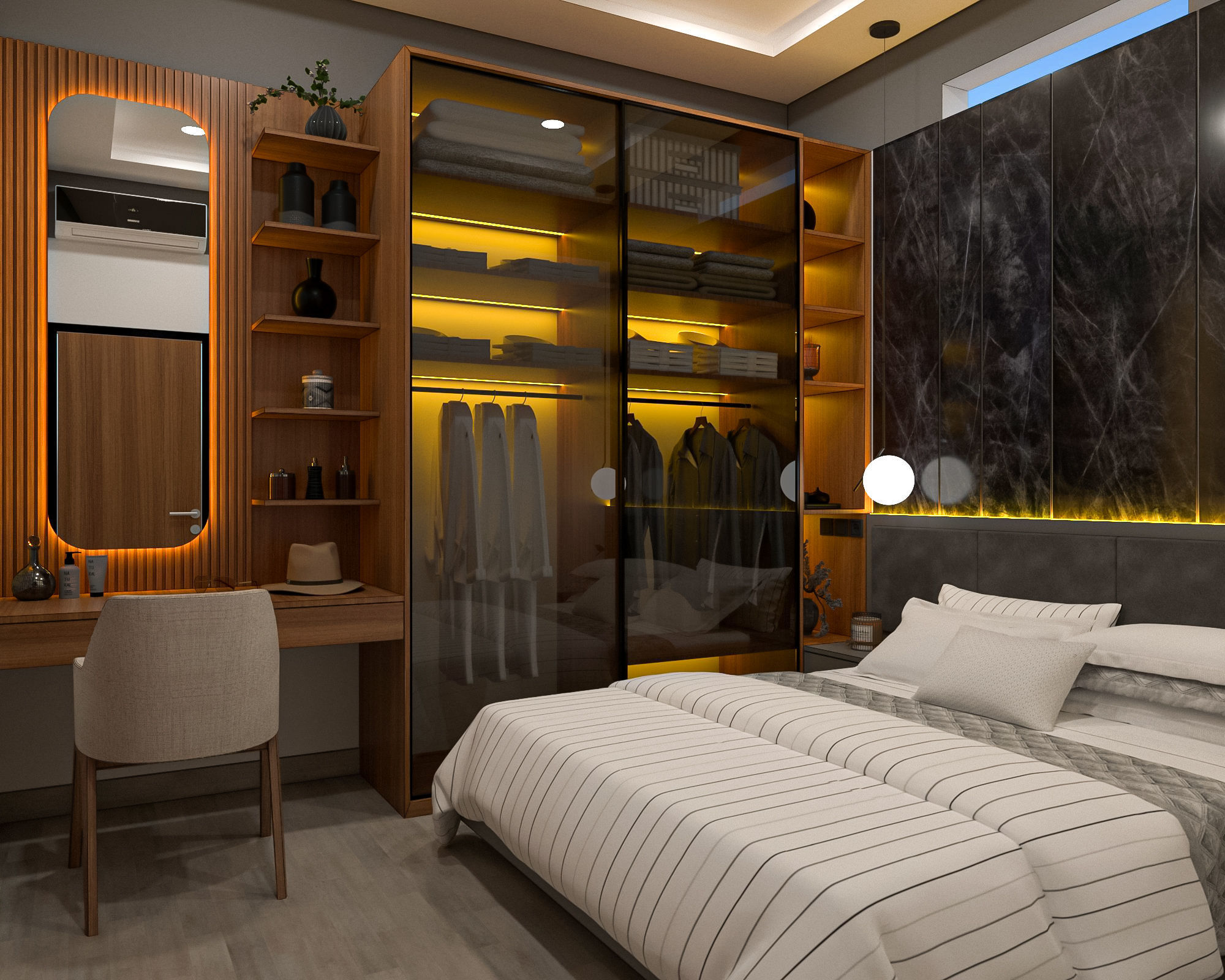 Modern 4 Bedroom Low Poly VR AR Ready Low-poly 3D model_2