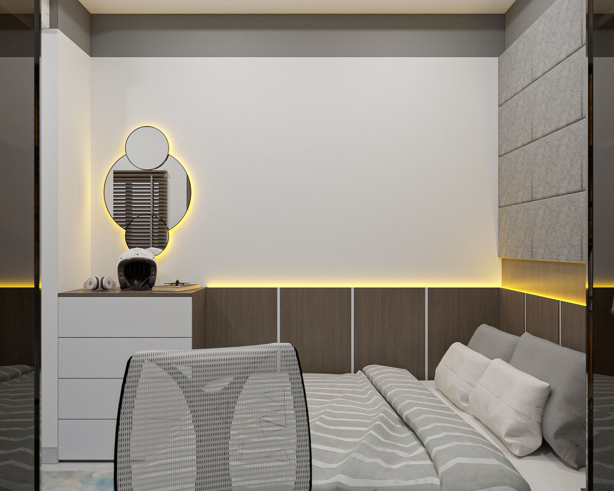 Modern 4 Bedroom Low Poly VR AR Ready Low-poly 3D model_8