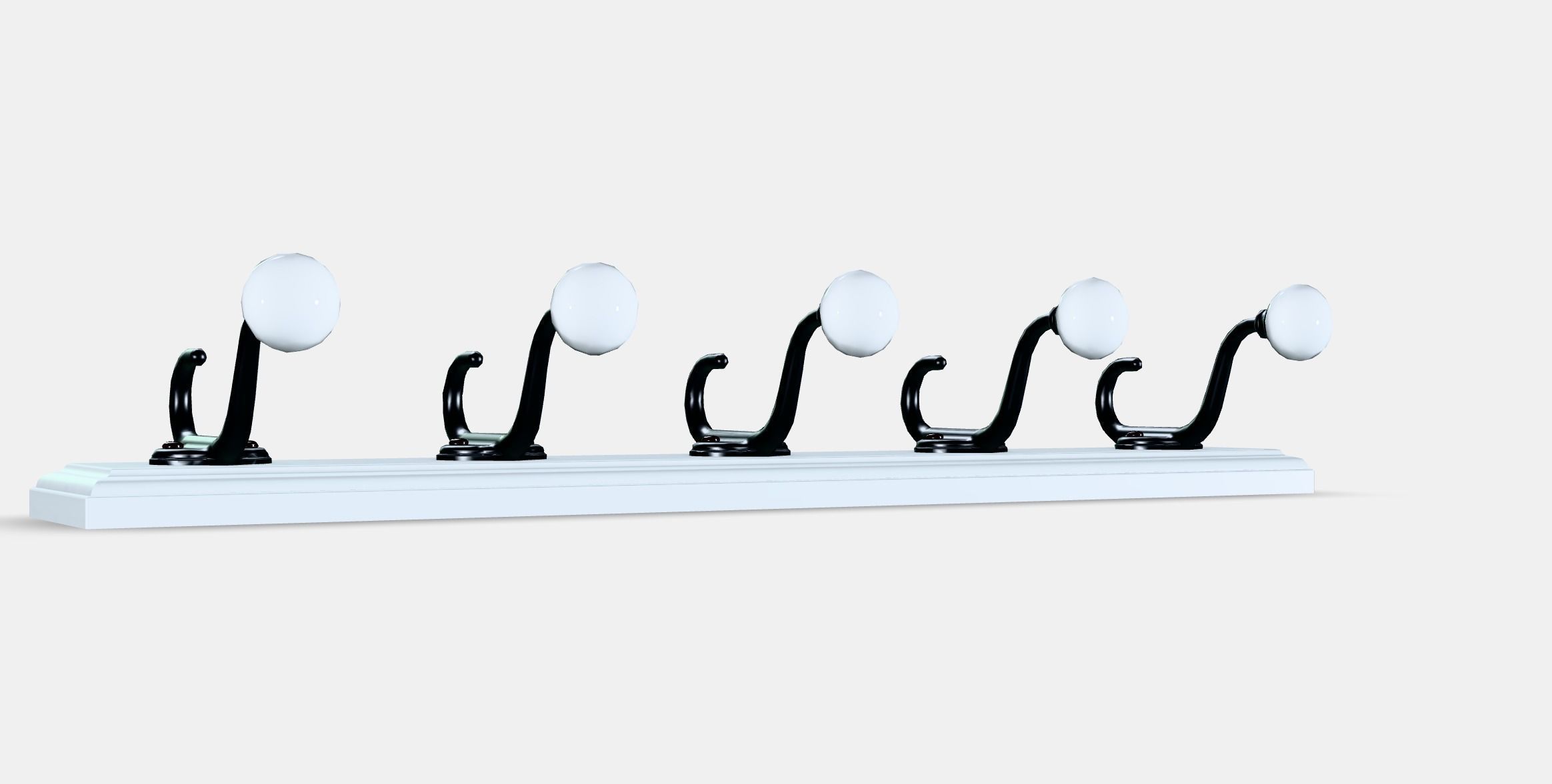LANDKRABBA strip with 5 hooks Low-poly 3D model_2