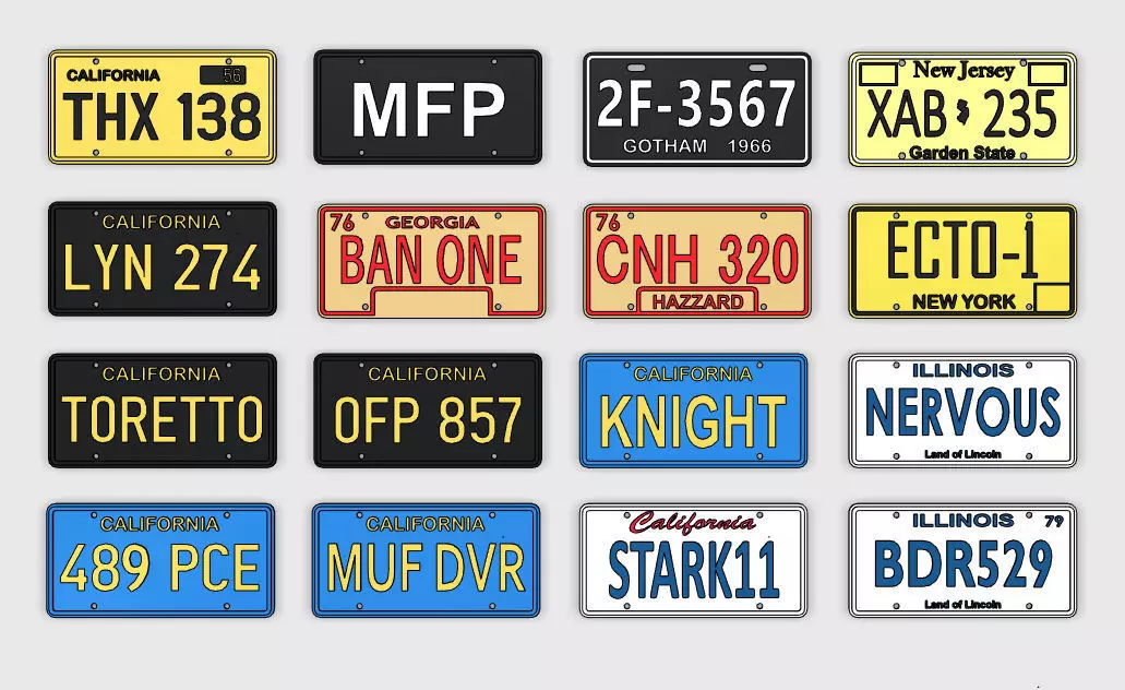 Famous License Plates 3D print model_0