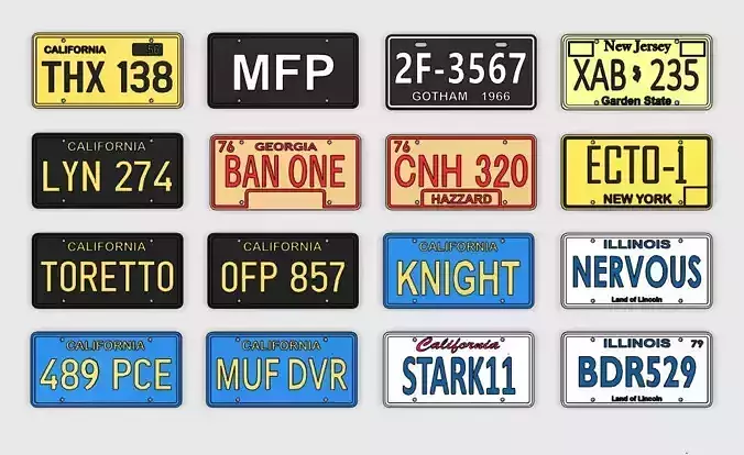 Famous License Plates 3D print model