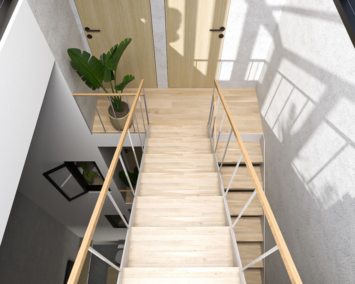 Interior and Architecture of Boarding House Split Level 3D model_12