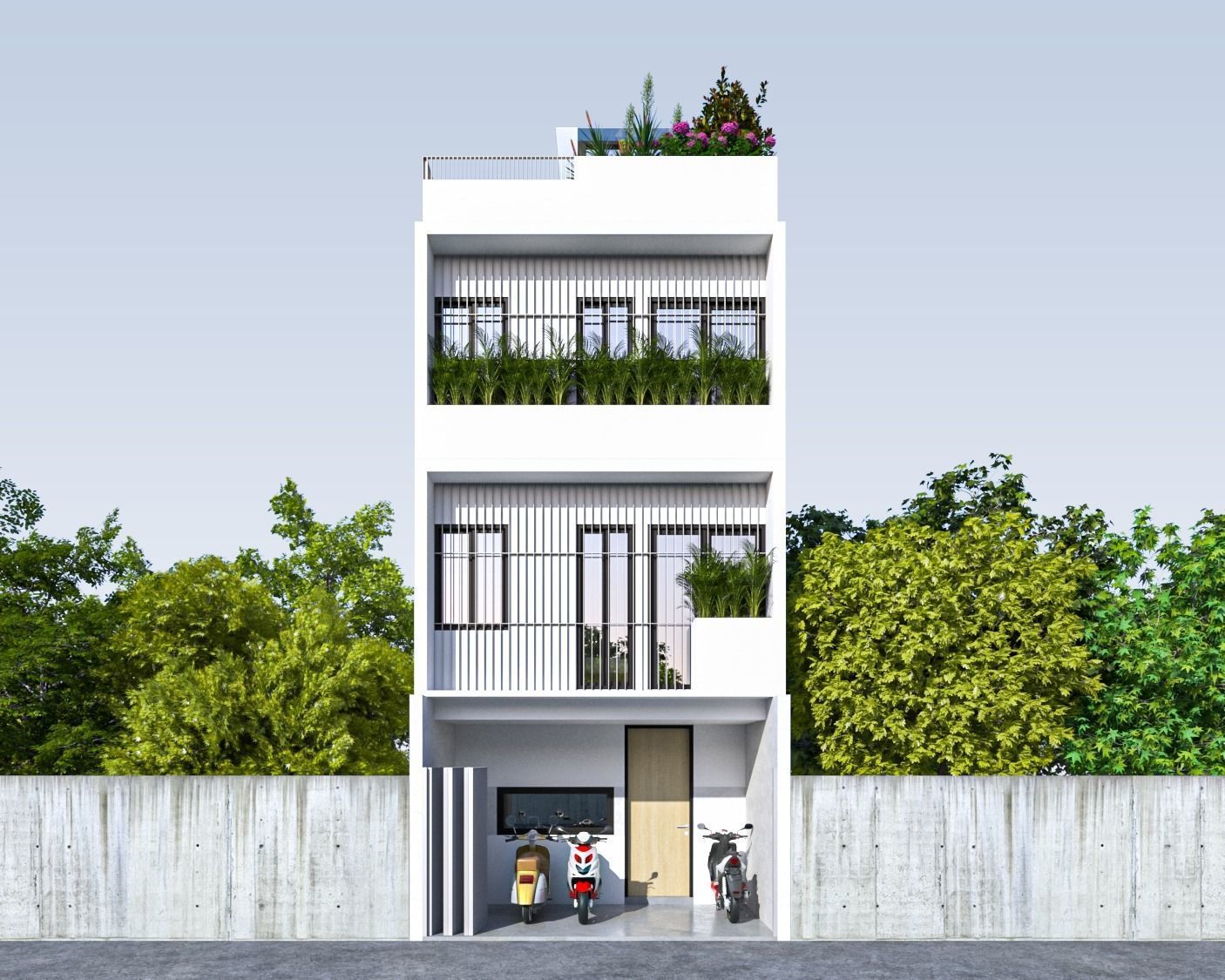 Interior and Architecture of Boarding House Split Level 3D model_2