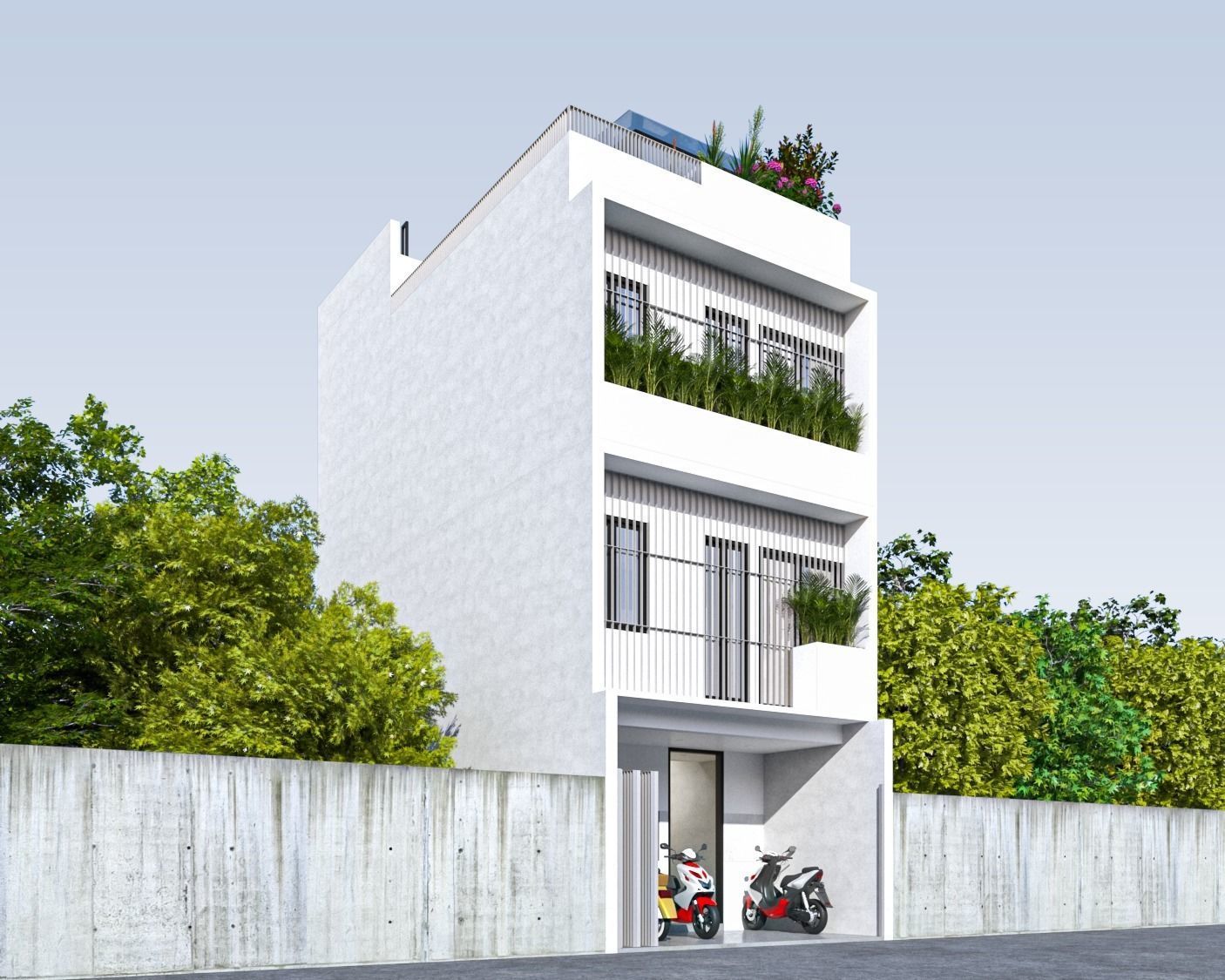 Interior and Architecture of Boarding House Split Level 3D model_4