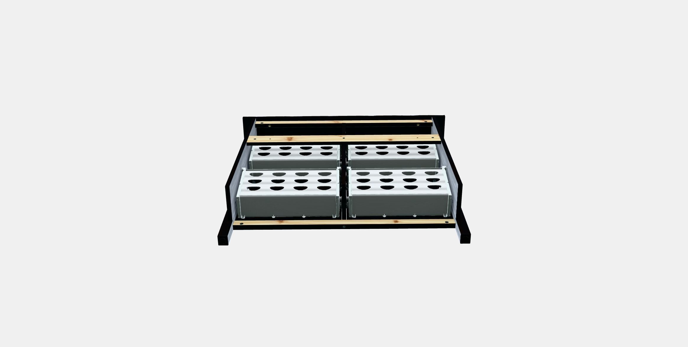 HEMNES shoe cabinet 4 compartments Low-poly 3D model_7