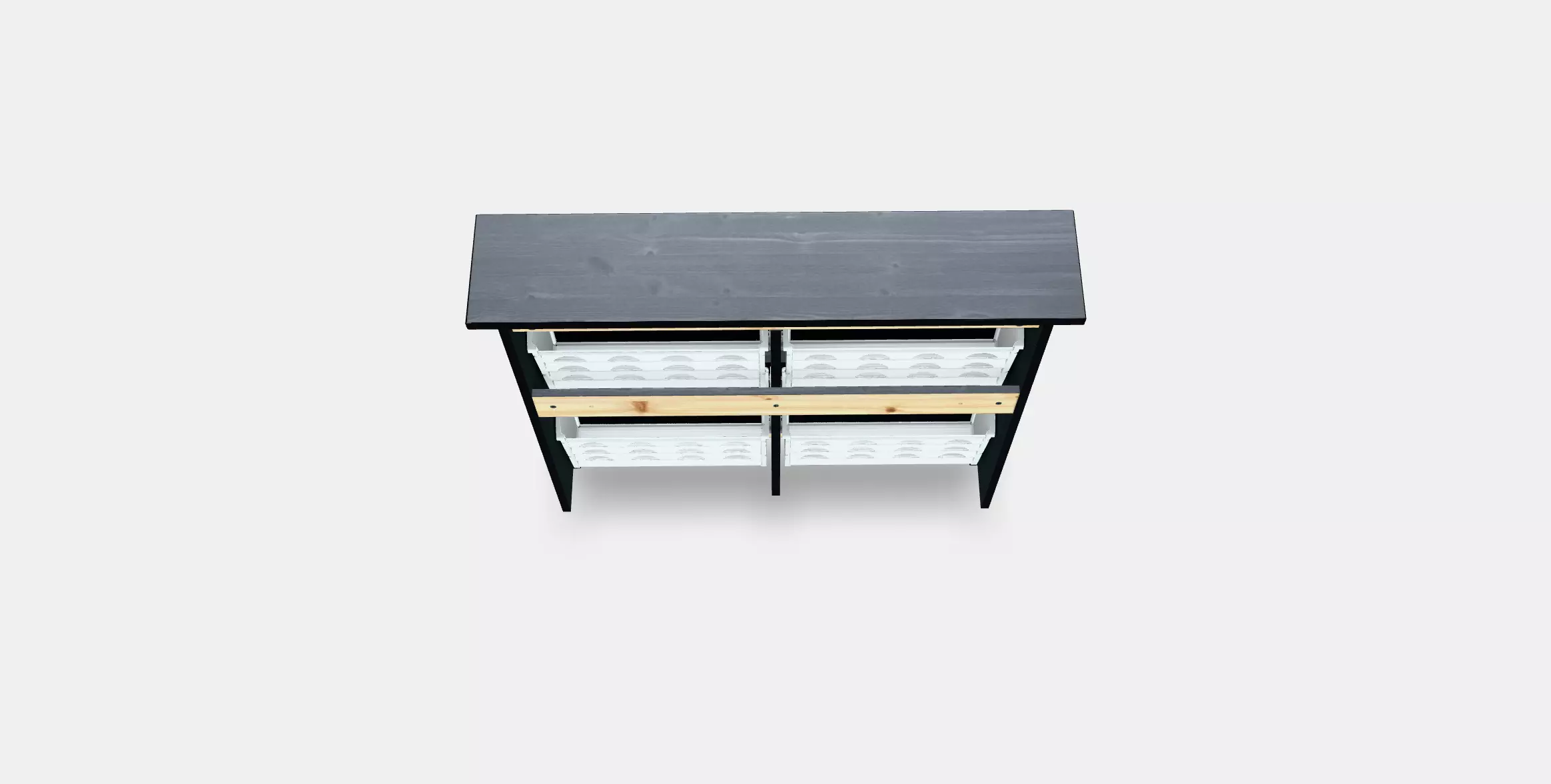 HEMNES shoe cabinet 4 compartments Low-poly 3D model_0