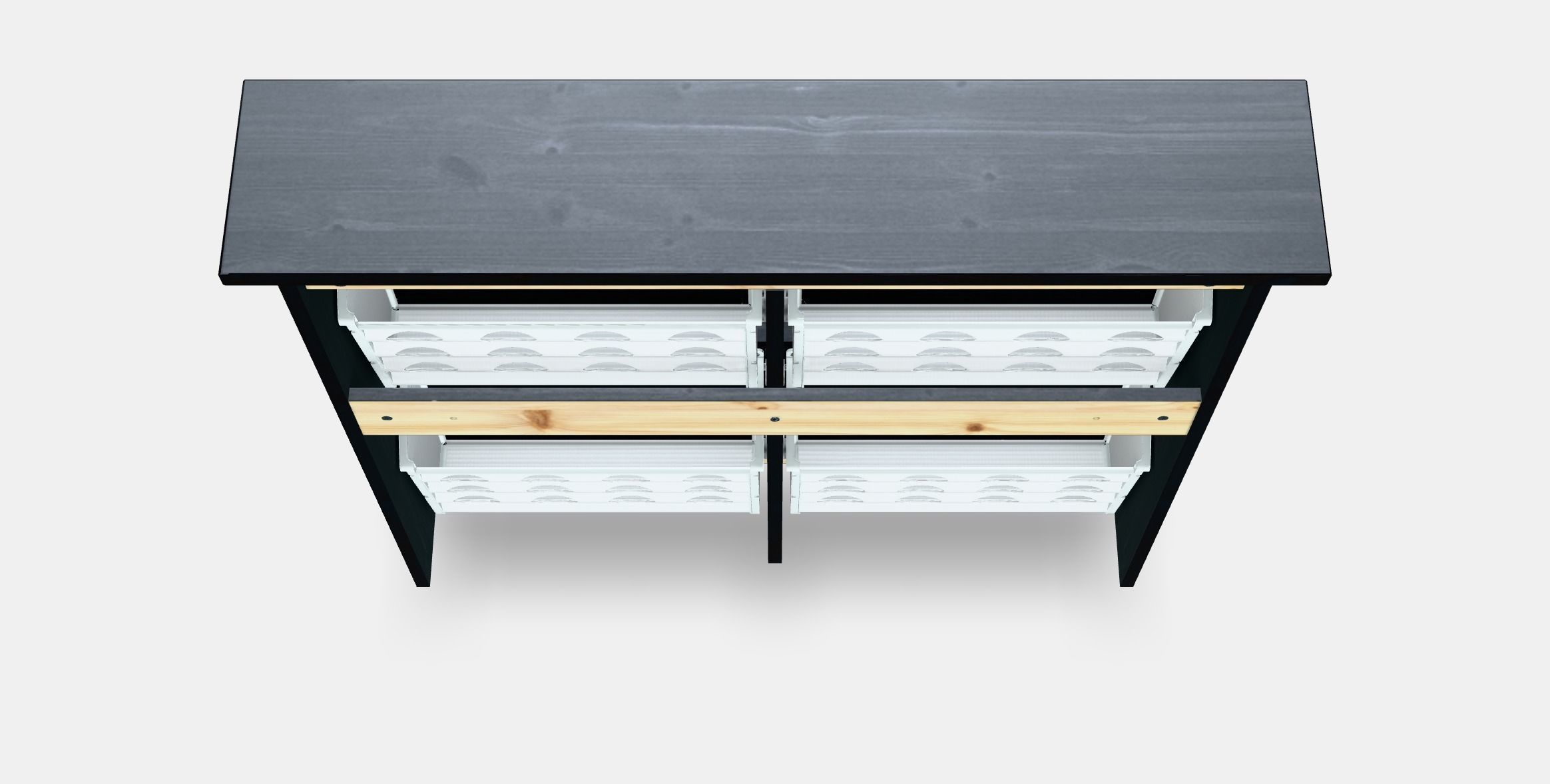 HEMNES shoe cabinet 4 compartments Low-poly 3D model_5