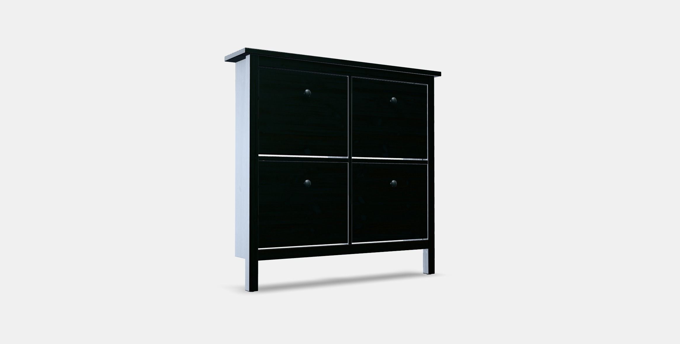 HEMNES shoe cabinet 4 compartments Low-poly 3D model_2
