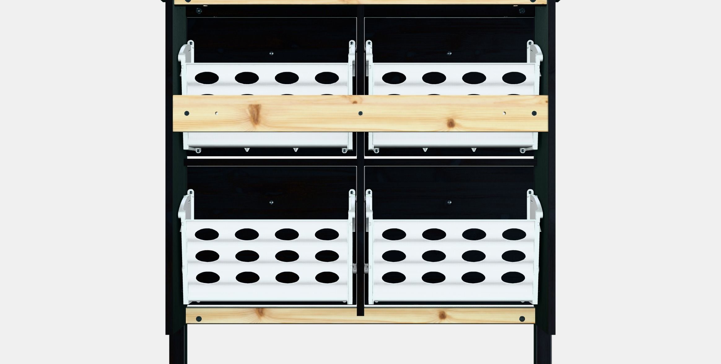 HEMNES shoe cabinet 4 compartments Low-poly 3D model_15