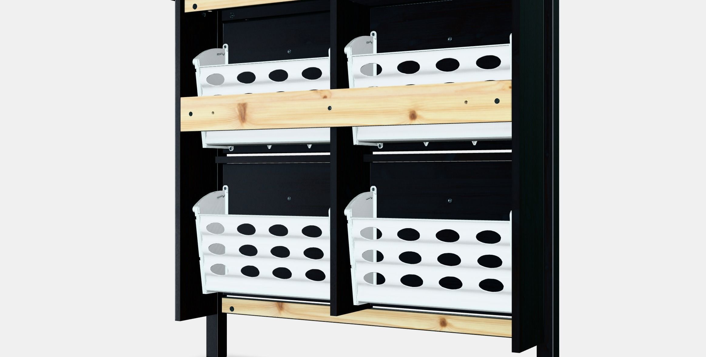 HEMNES shoe cabinet 4 compartments Low-poly 3D model_6