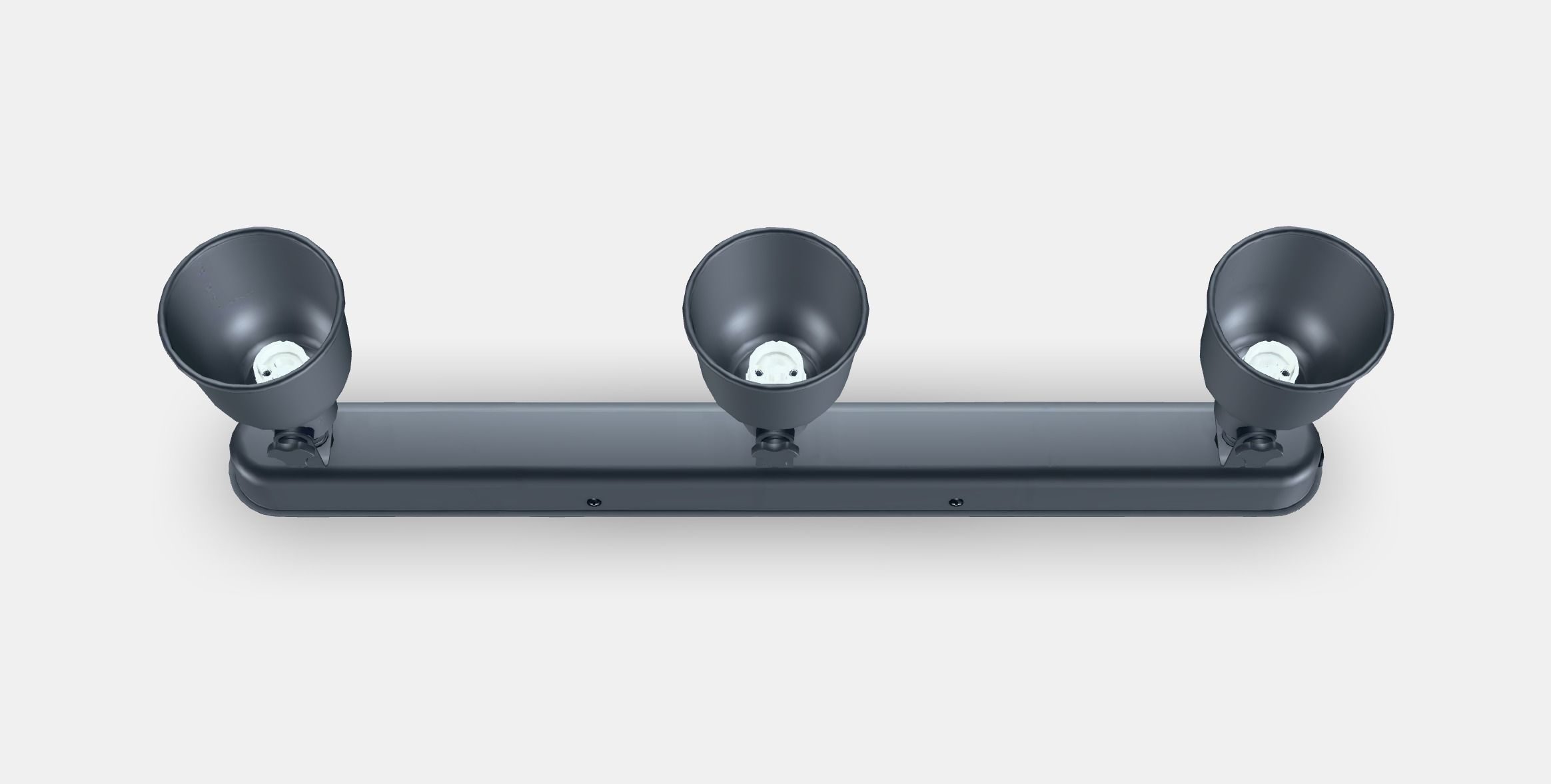 HEKTAR ceiling track 3 spots Low-poly 3D model_5