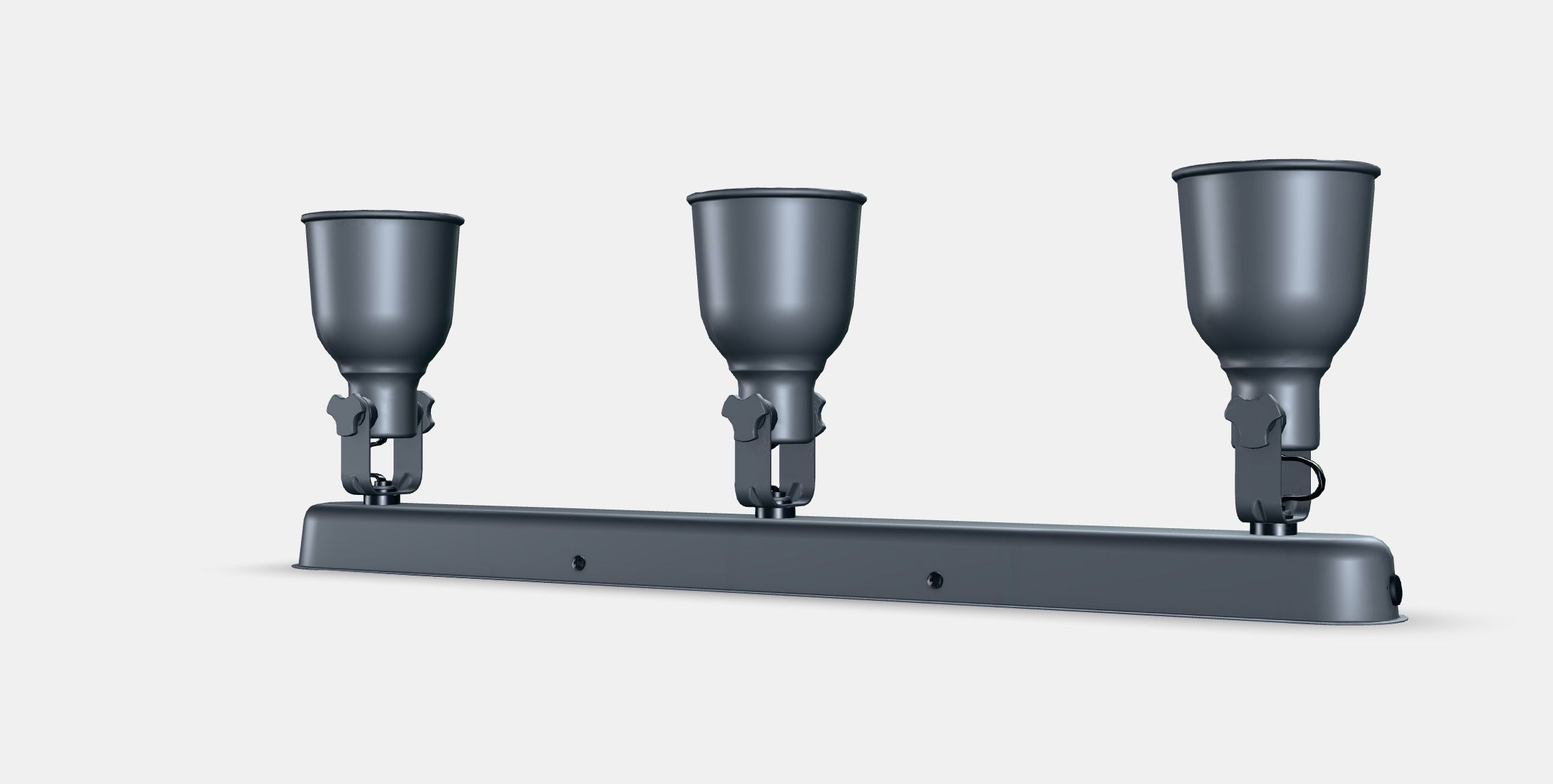 HEKTAR ceiling track 3 spots Low-poly 3D model_6