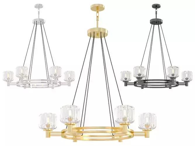 RH DEMARET ROUND CHANDELIER -003 3D model