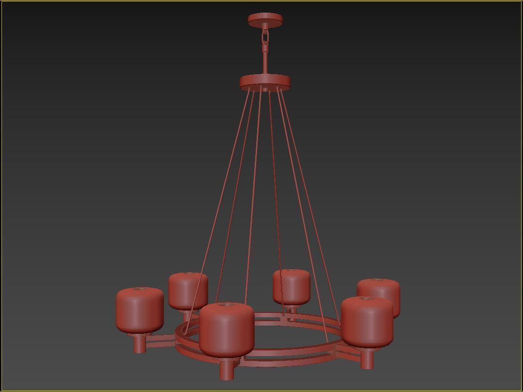 RH DEMARET ROUND CHANDELIER -003 3D model_12
